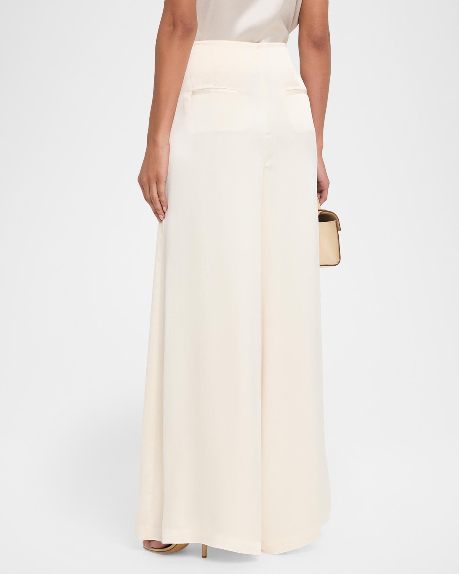 Peserico Wide-Leg Fluid Crepon Satin Pants | Neiman Marcus