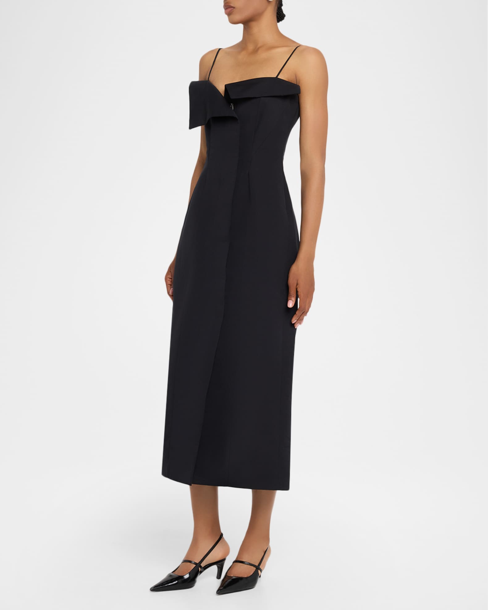 tailored silk dress FForme Skylar Tailored Cotton and Silk Midi Dress
