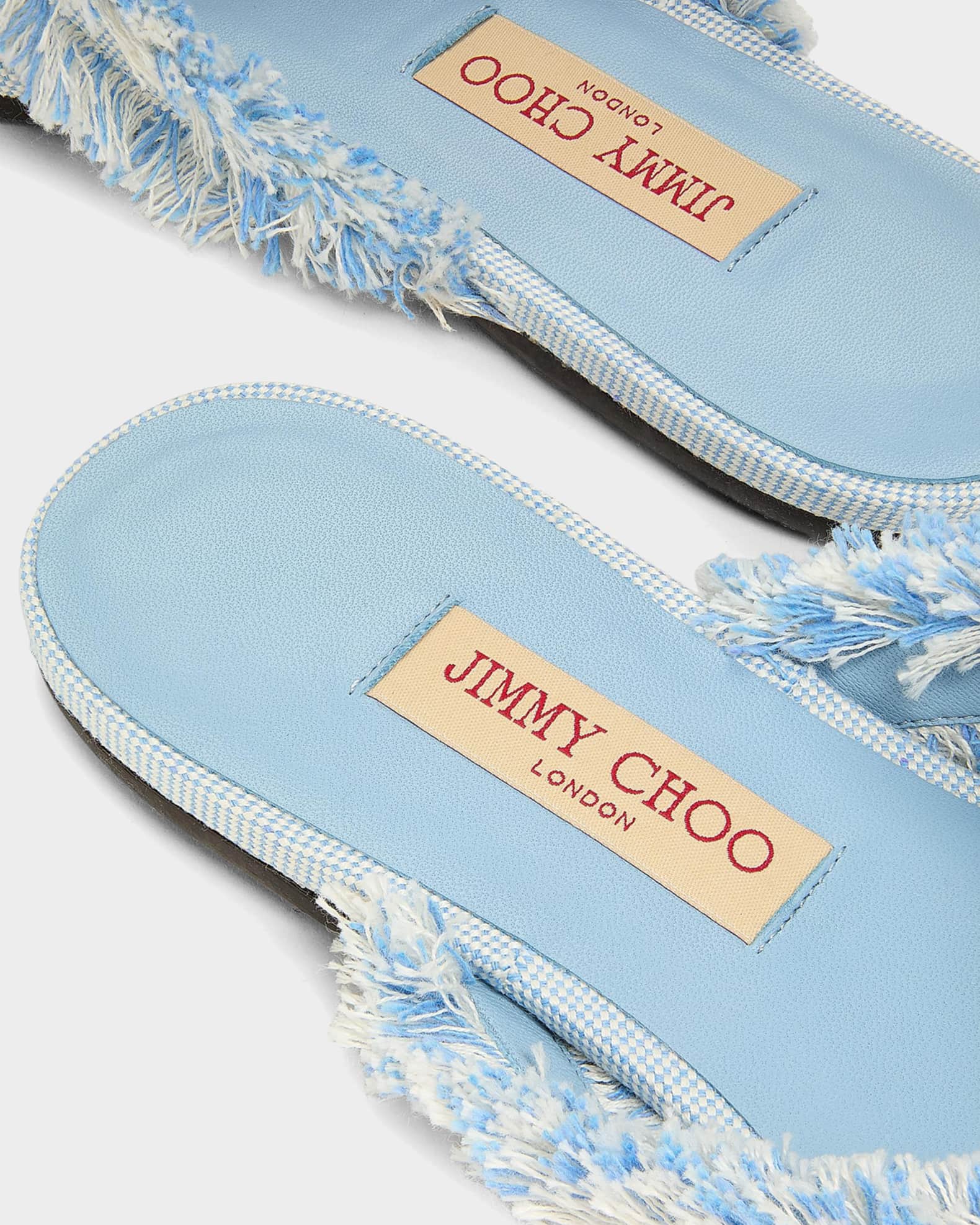 Bay Frayed Flecked Canvas Flat Thong Sandals | Neiman Marcus