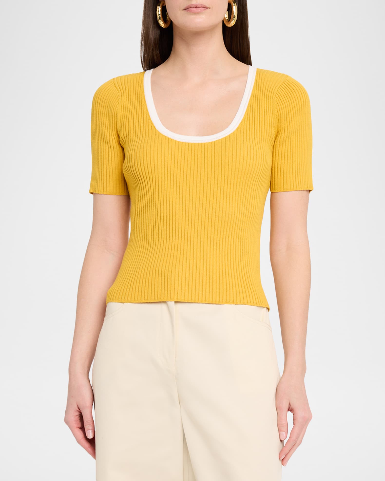 Toccin Kenzie Ribbed Scoop-Neck Top | Neiman Marcus