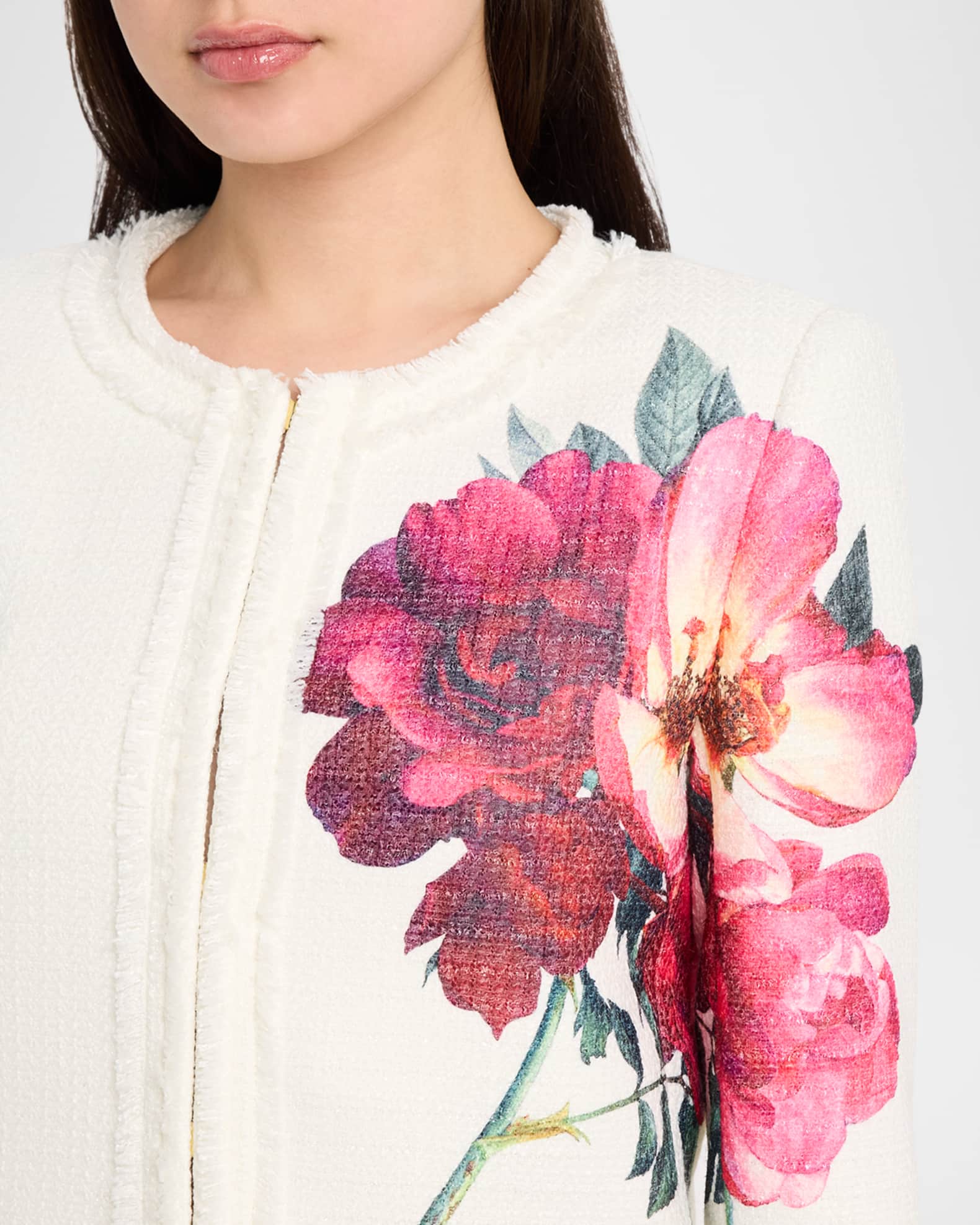 ALICE + OLIVIA Landon Floral Tweed Jacket | Neiman Marcus