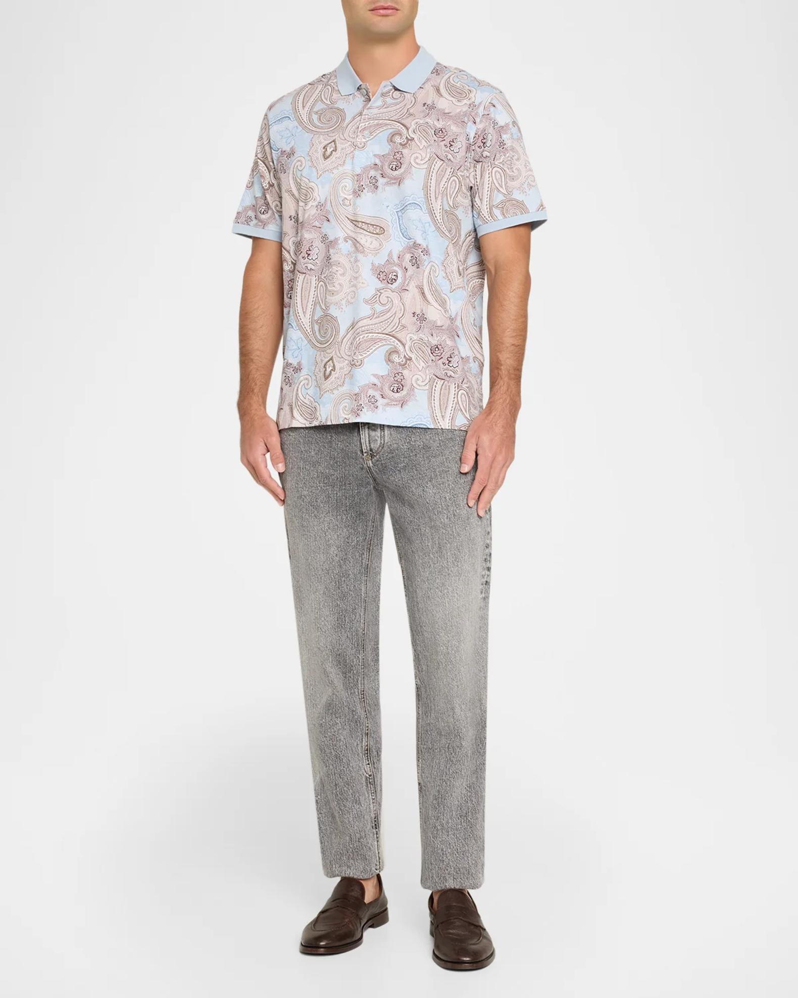 Robert Graham Men's Creswell Paisley Cotton Polo Shirt | Neiman Marcus