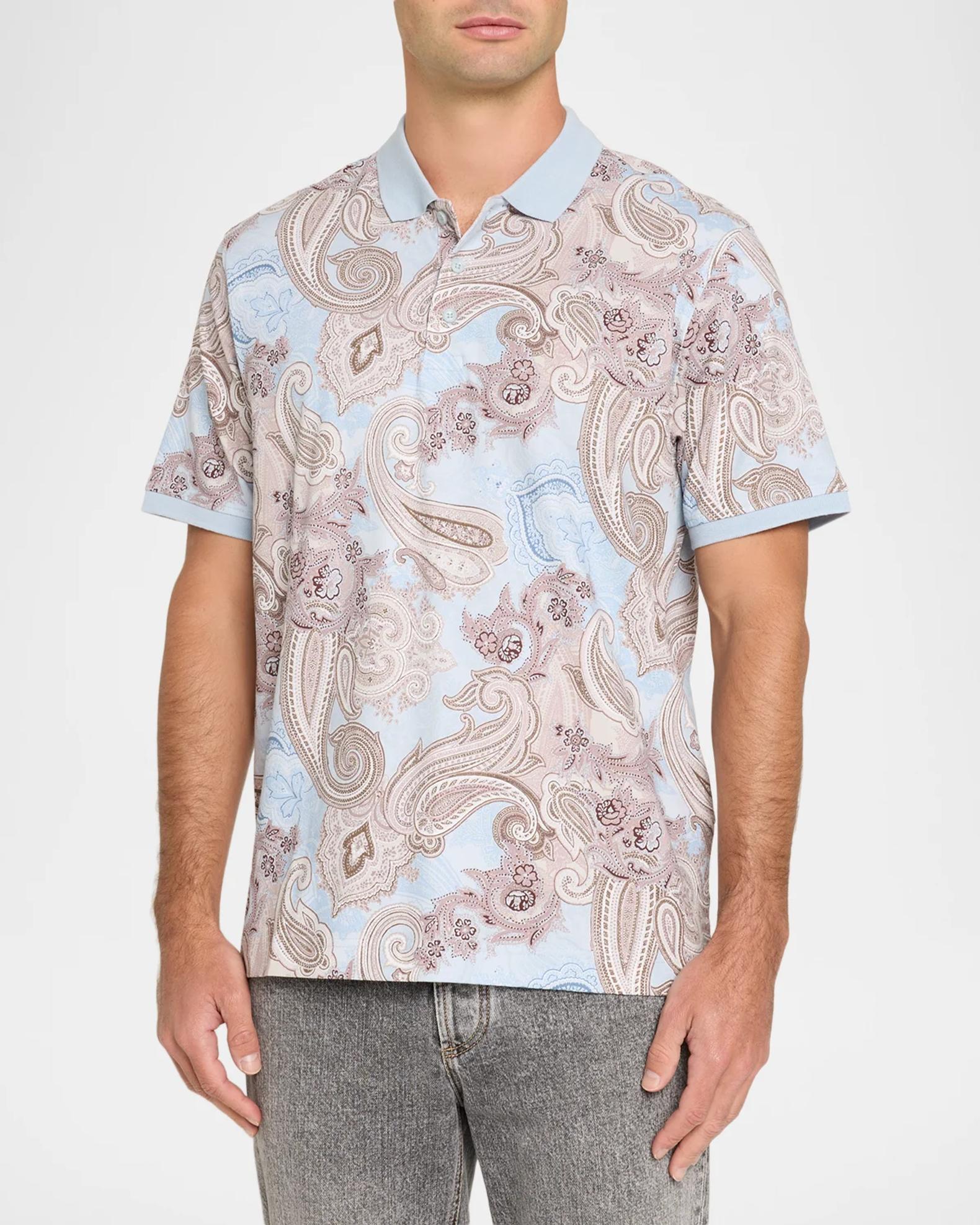 Robert Graham Men's Creswell Paisley Cotton Polo Shirt | Neiman Marcus