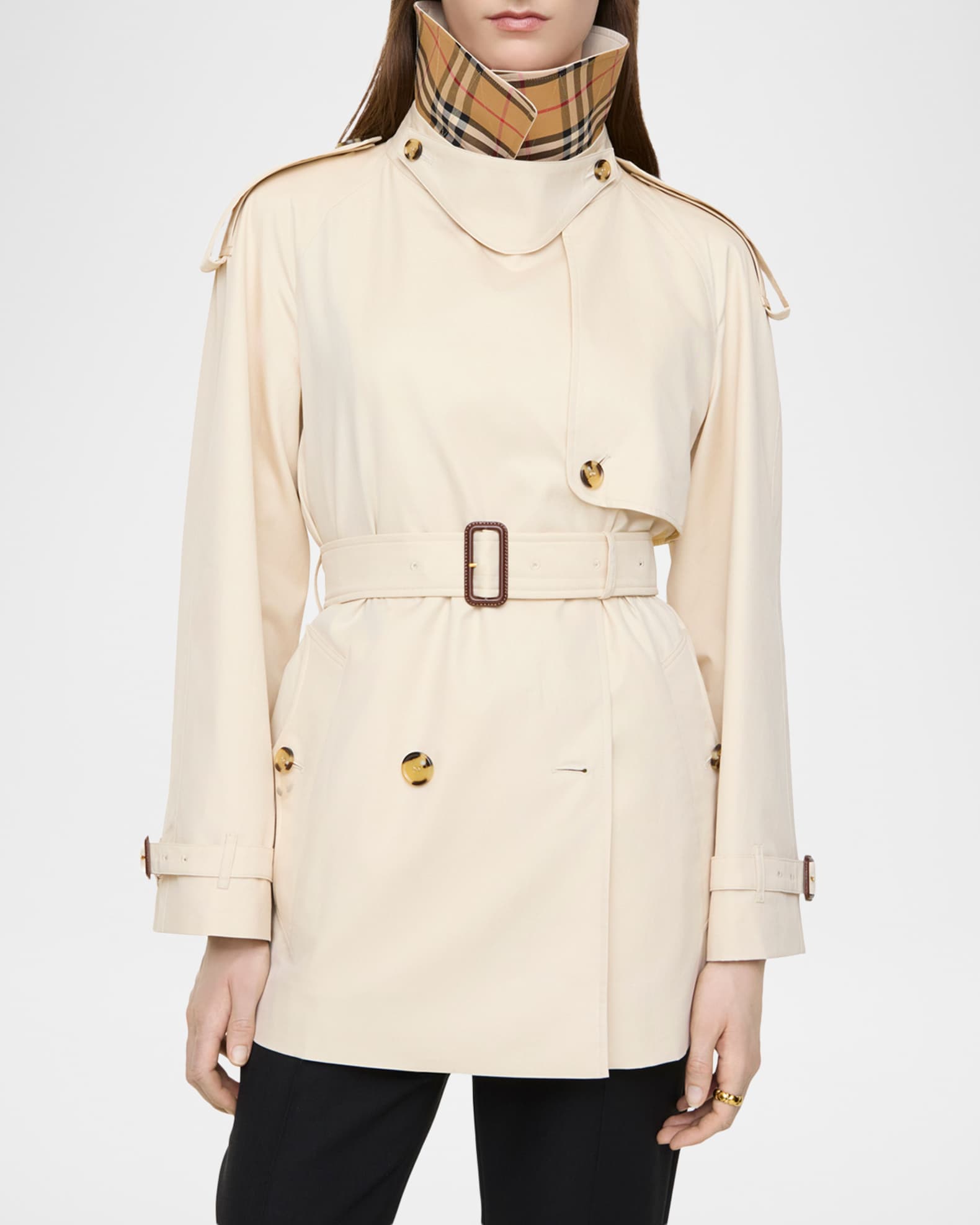 Burberry Fitzrovia Tropical Gabardine Short Trench Coat | Neiman