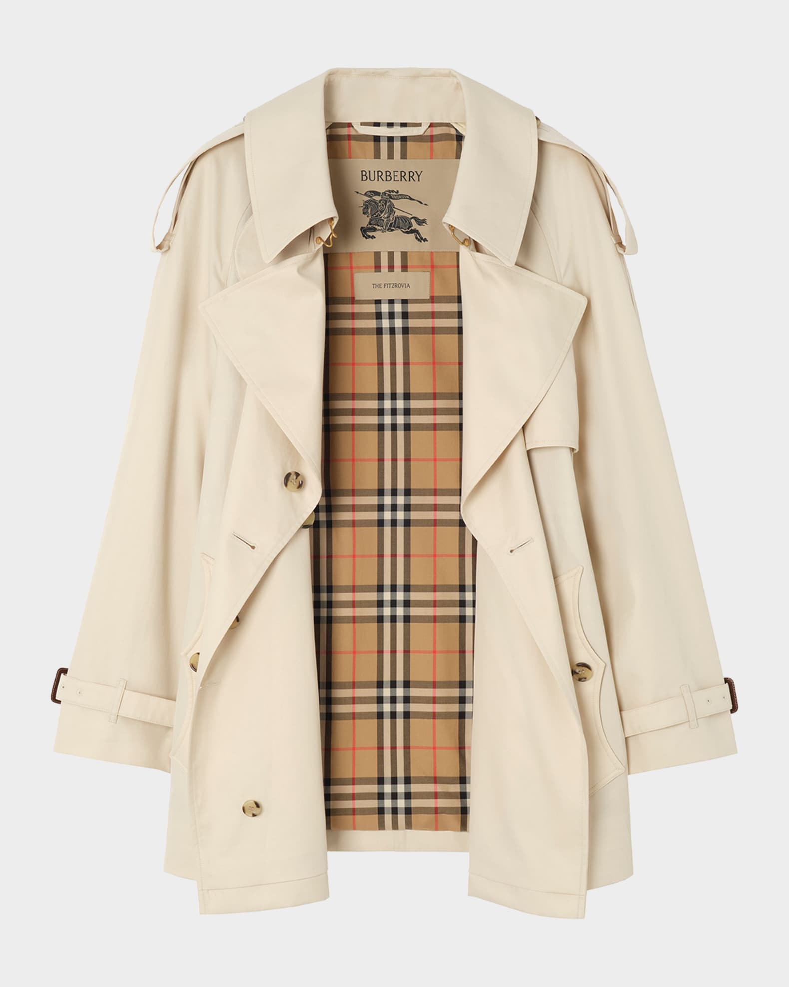 Burberry Fitzrovia Tropical Gabardine Short Trench Coat | Neiman