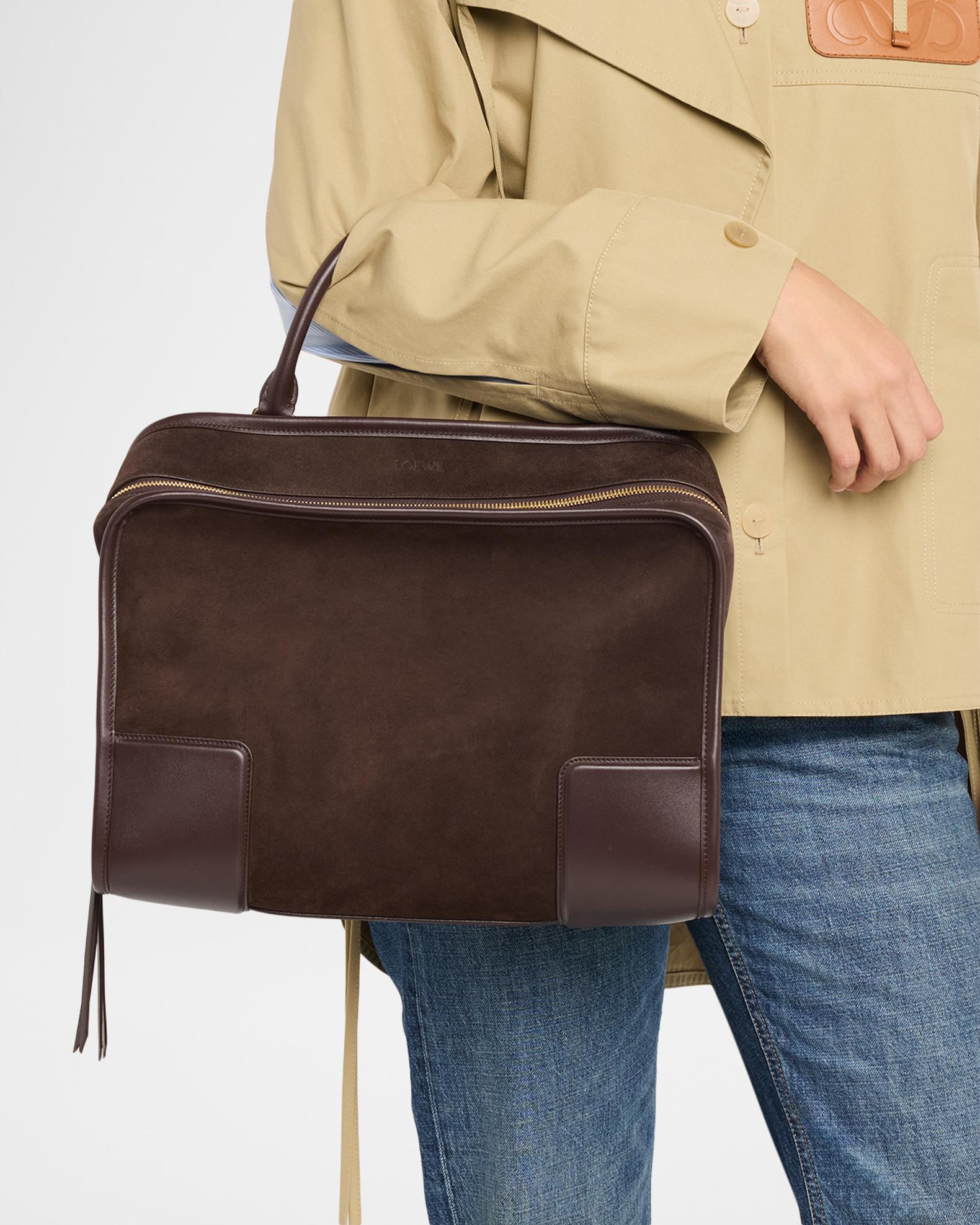 Loewe Amazona 180 Large Top-Handle Bag in Suede | Neiman Marcus