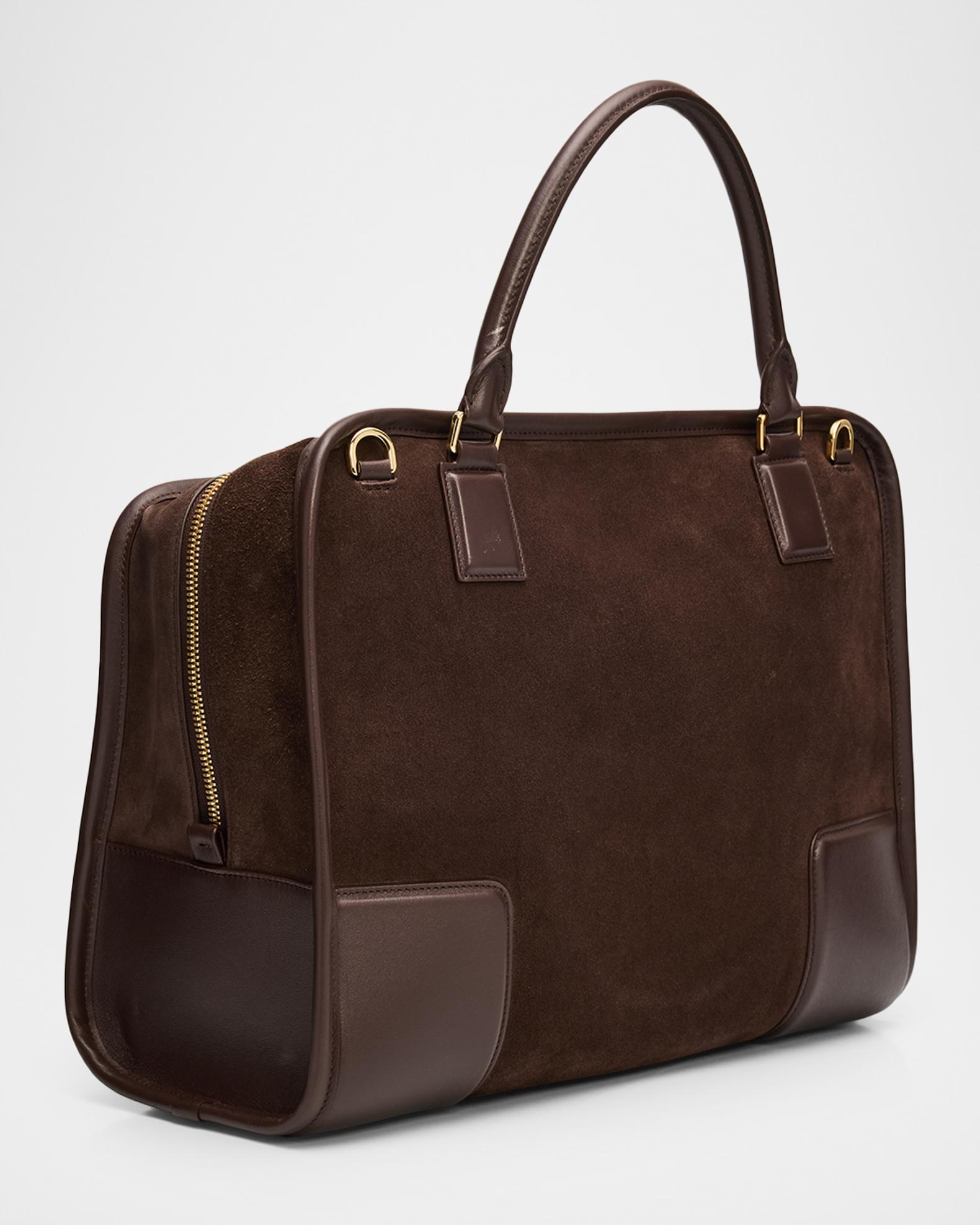 Loewe Amazona 180 Large Top-Handle Bag in Suede | Neiman Marcus