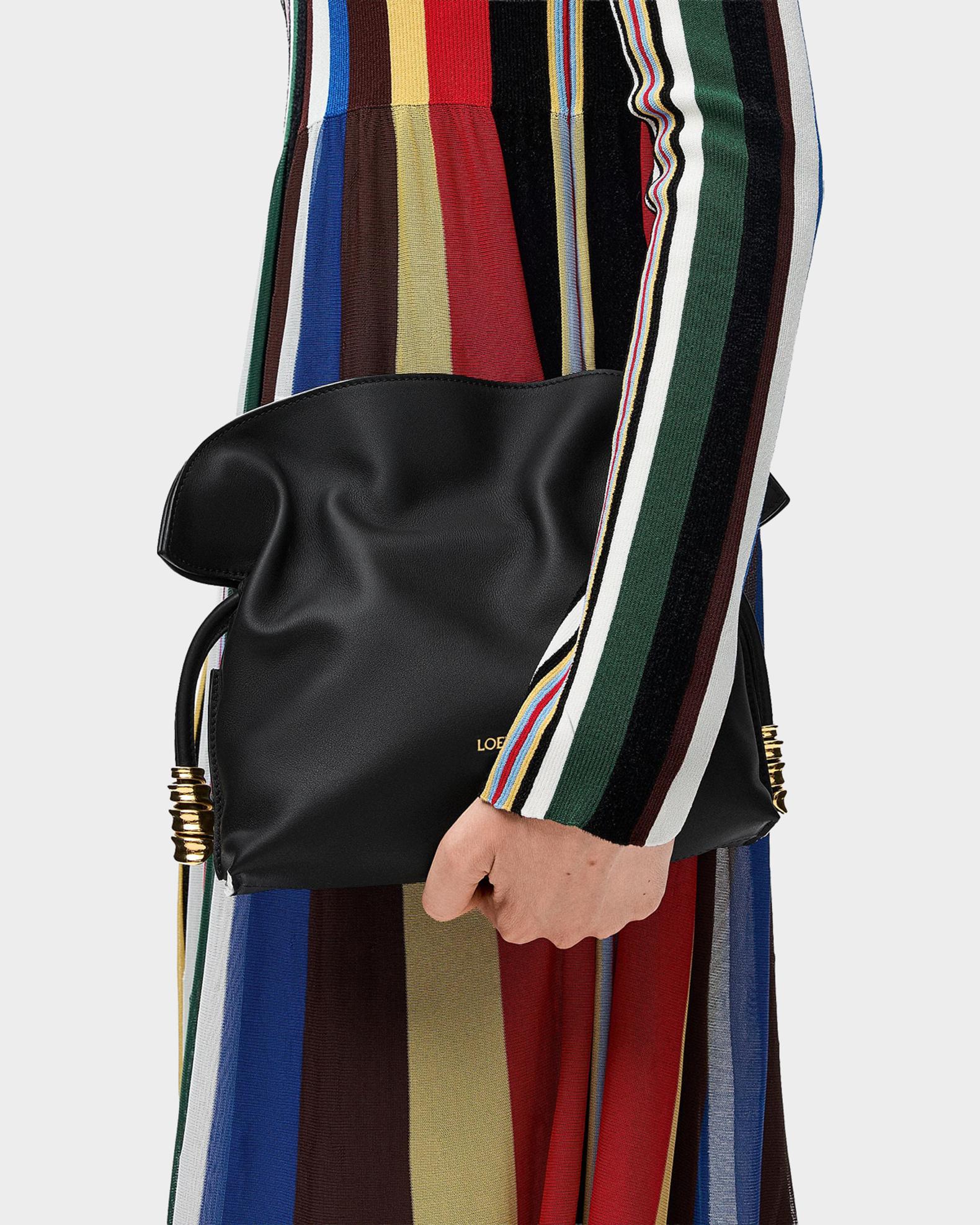 LOEWE Flamenco Ruched Clutch Bag in Leather | Neiman Marcus