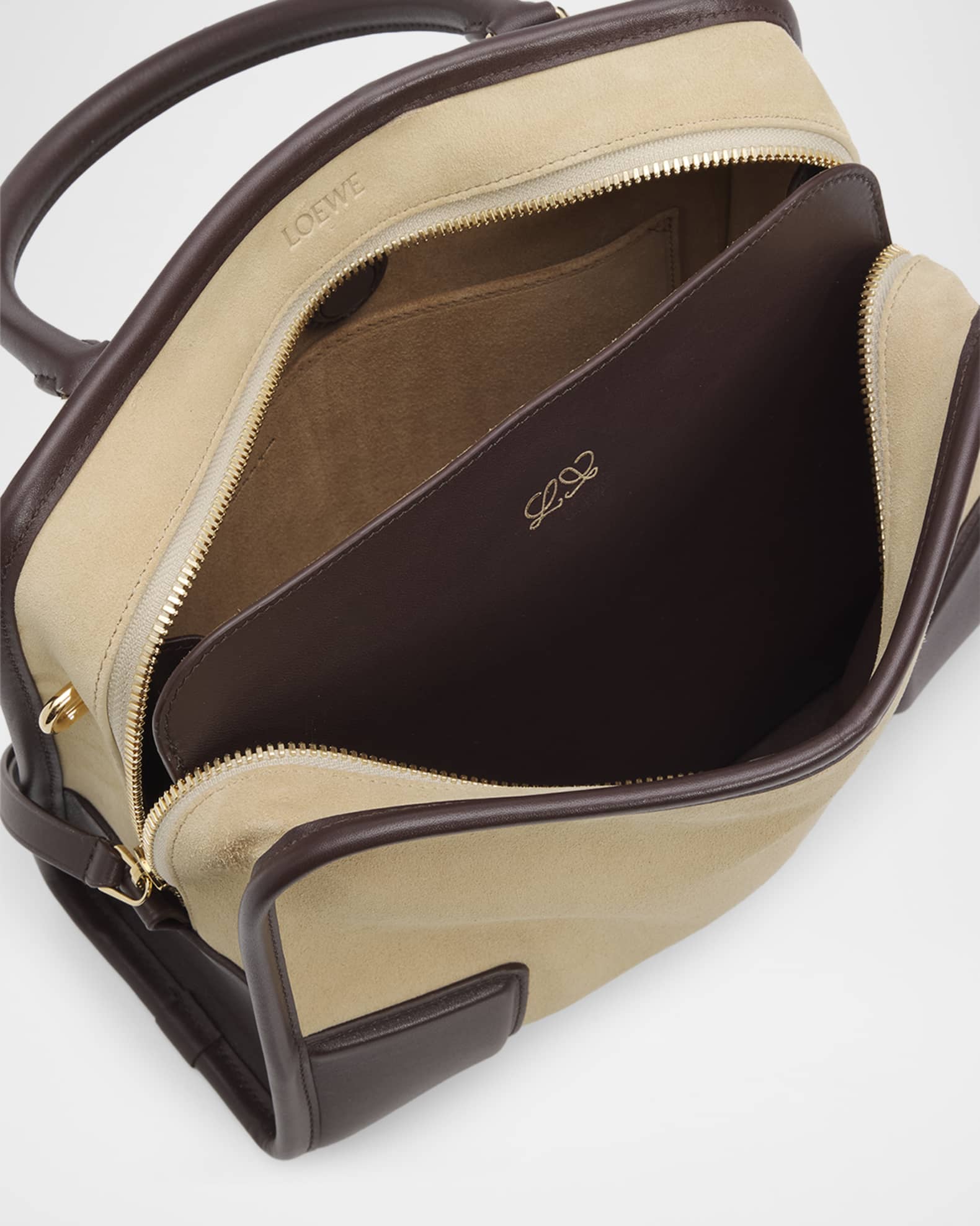 Loewe Amazona 180 Top-Handle Bag in Suede & Leather | Neiman Marcus