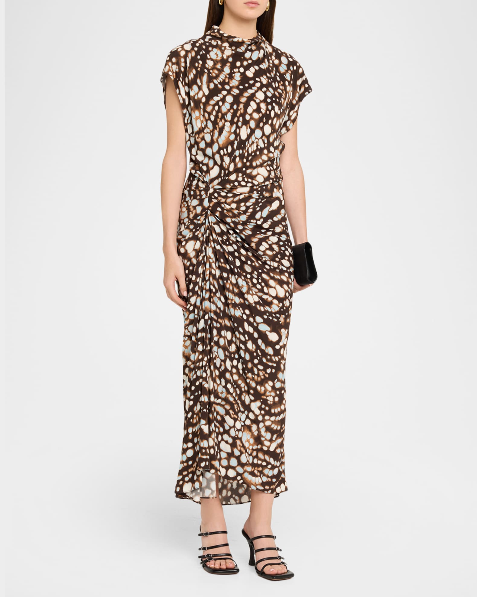 a.l.c. nara gathered short-sleeve midi dress A.L.C. Nara Dress