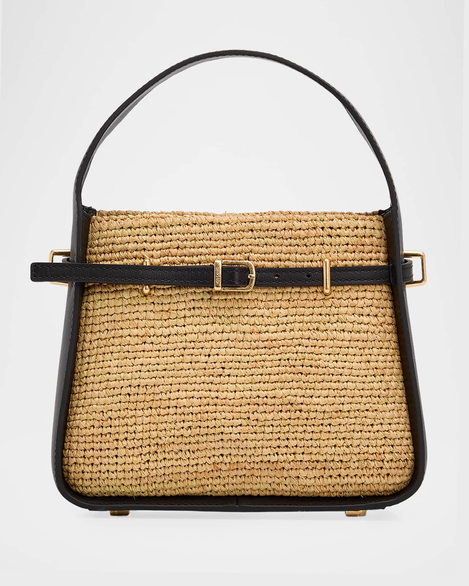 SIMKHAI Cleo Mini Raffia Bucket Bag | Neiman Marcus