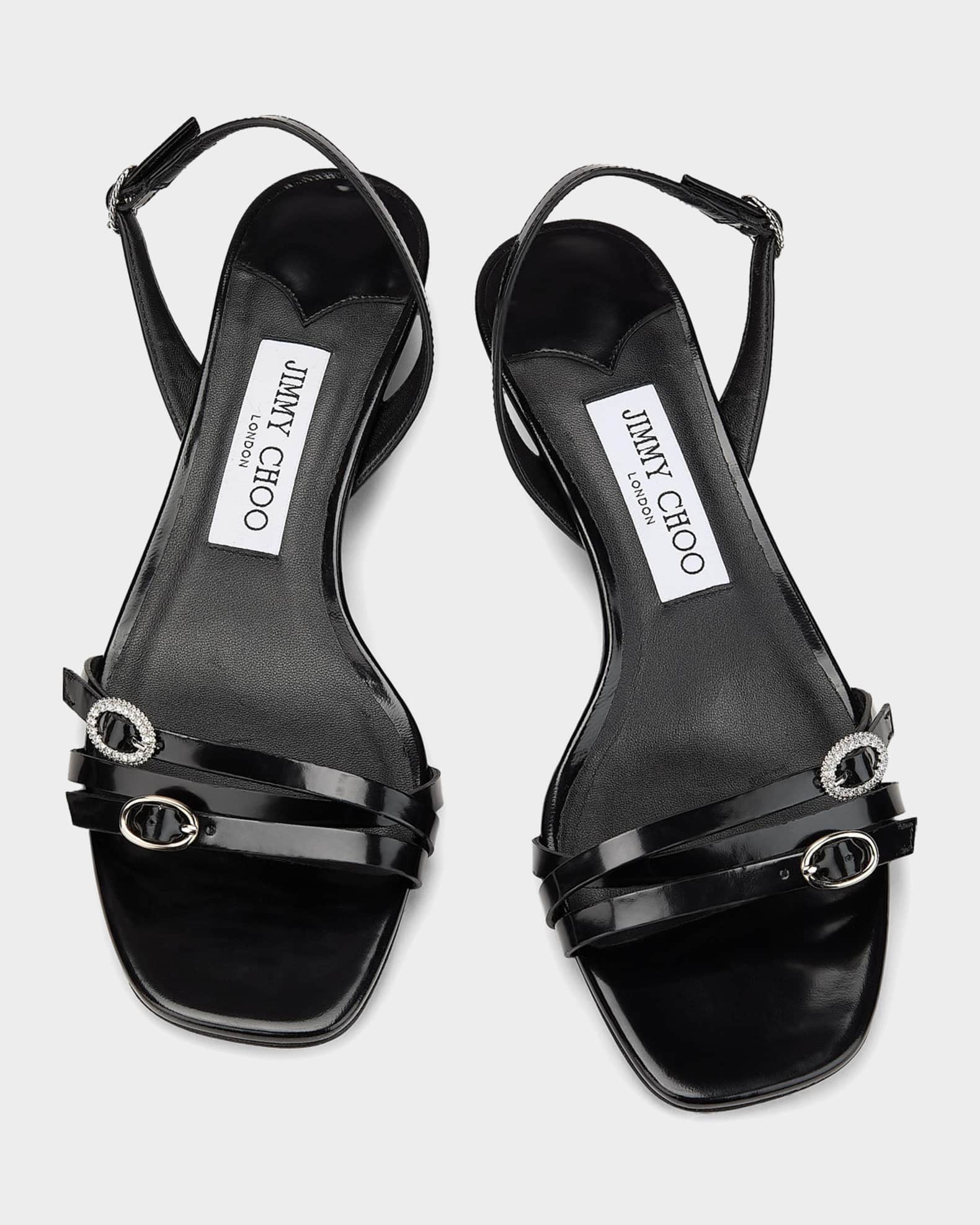Jimmy Choo 35mm Kaira Strappy Patent Leather Sandals | Neiman Marcus