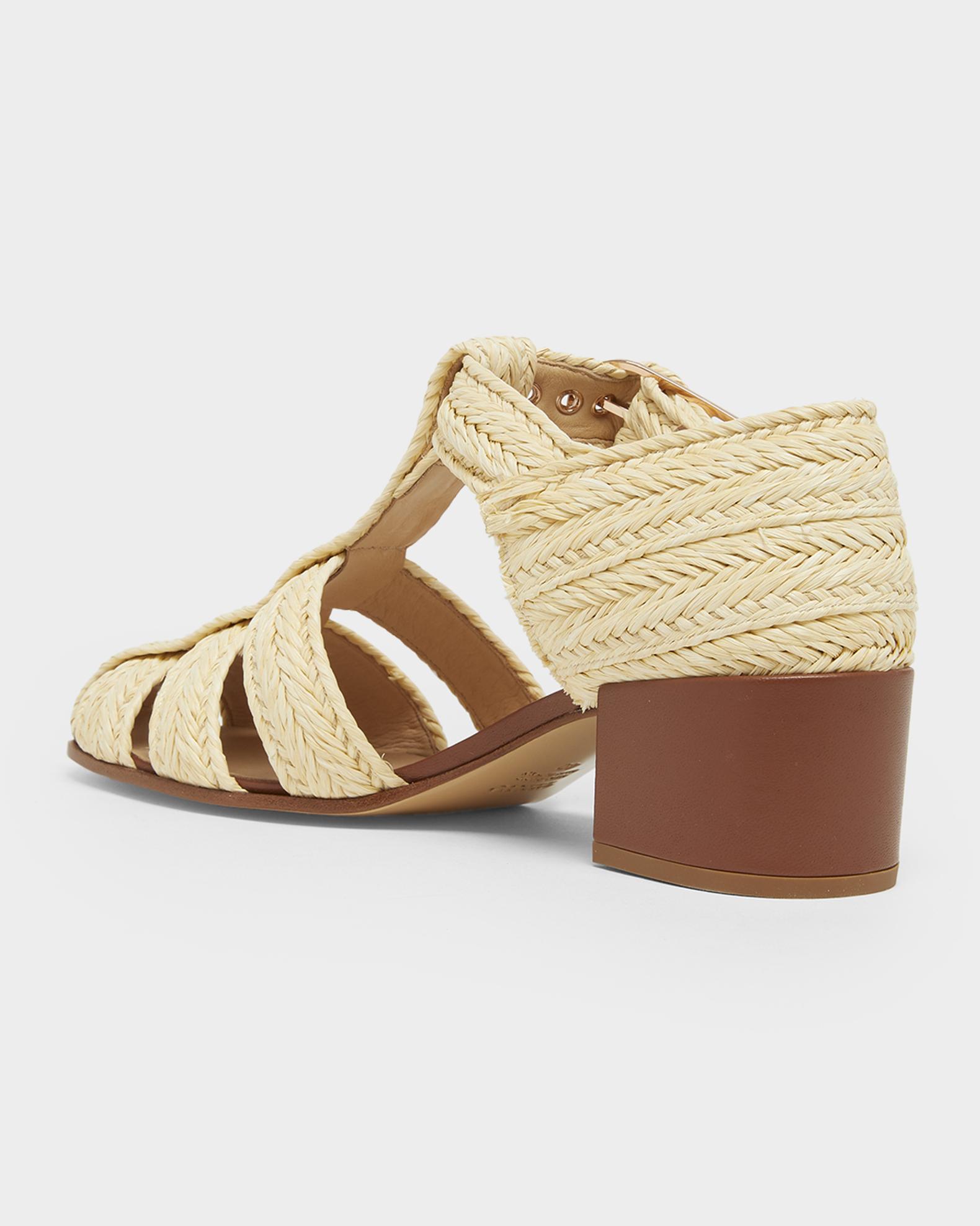 Gabriela Hearst Lyle Raffia Block-Heel Sandals | Neiman Marcus