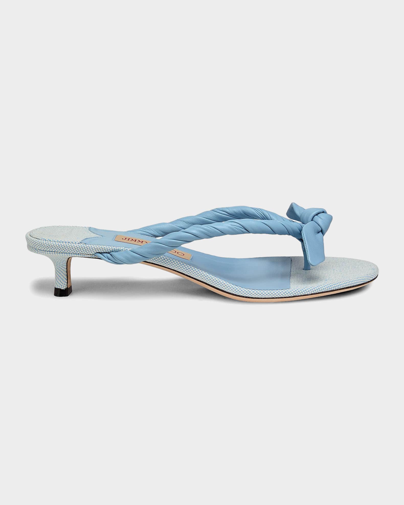 JIMMY CHOO 水色 ポインテッドトゥ ヒール Heloise 120 | Ice Blue Satin Platform Sandals | JIMMY CHOO