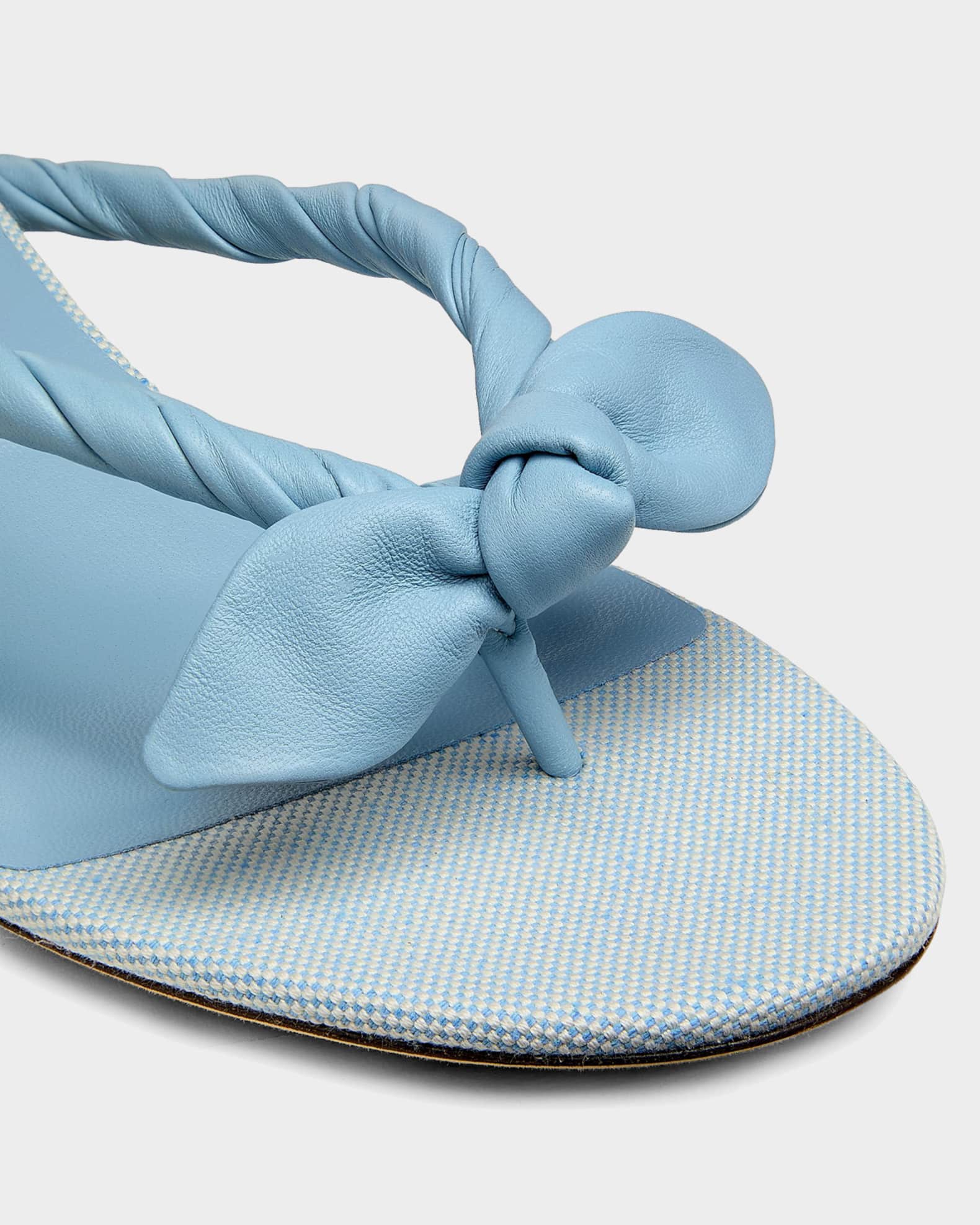 Jimmy Choo 35mm Liss Leather Bow Kitten-Heel Sandals | Neiman Marcus