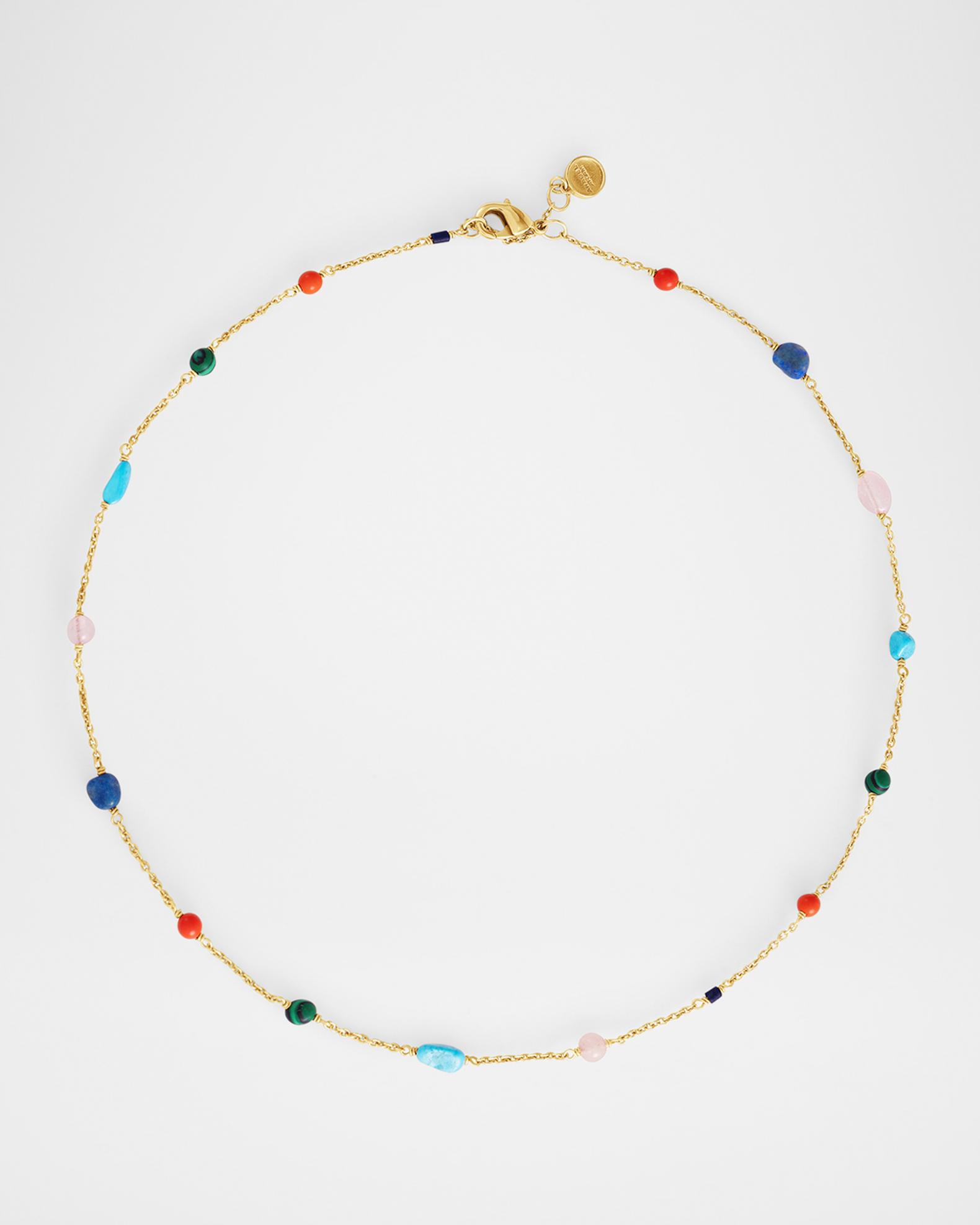 Anabel Aram Jewelry Milos Chain Necklace with Semiprecious Stones, 16