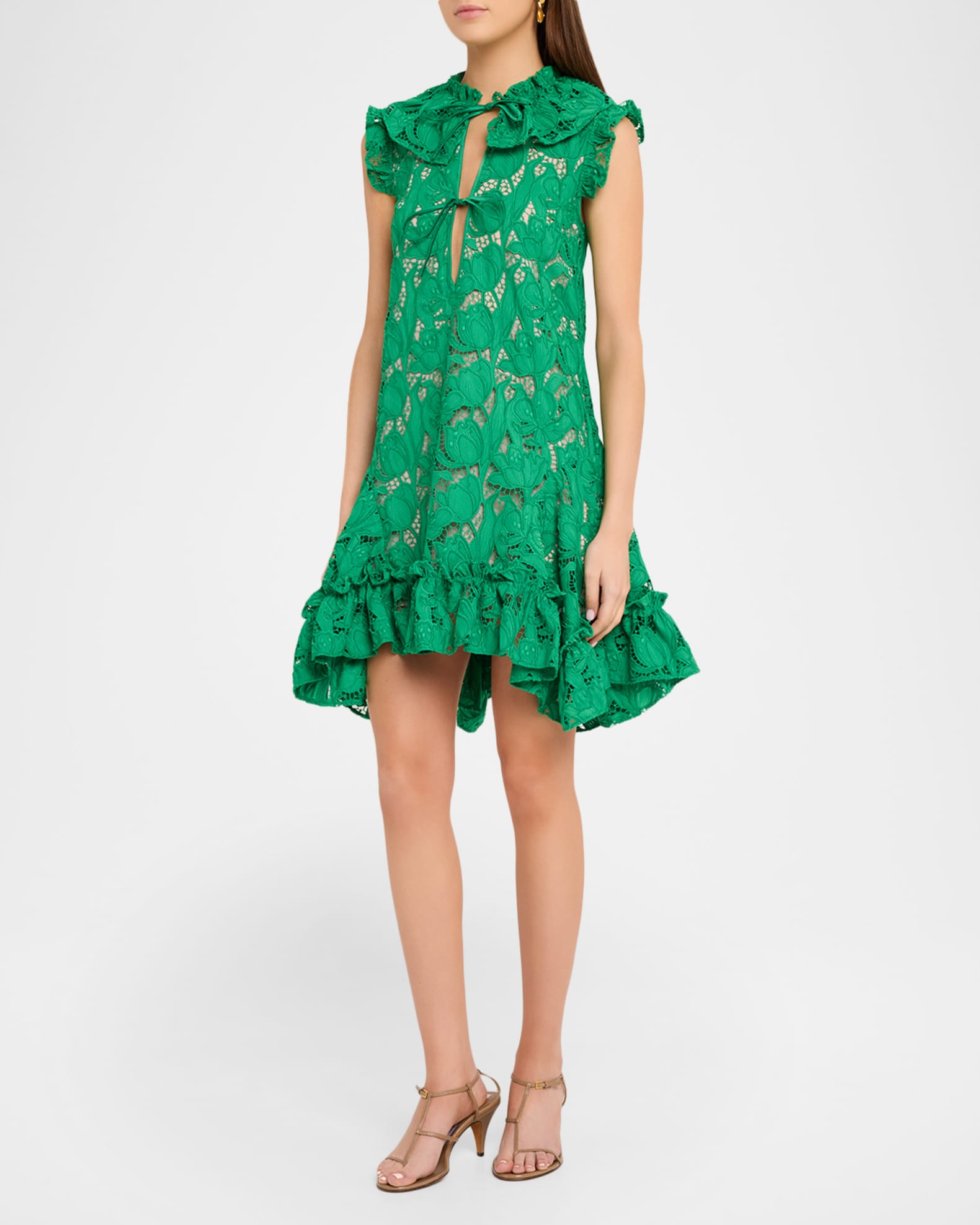 AKNVAS Nora Guipure Lace Mini Dress | Neiman Marcus