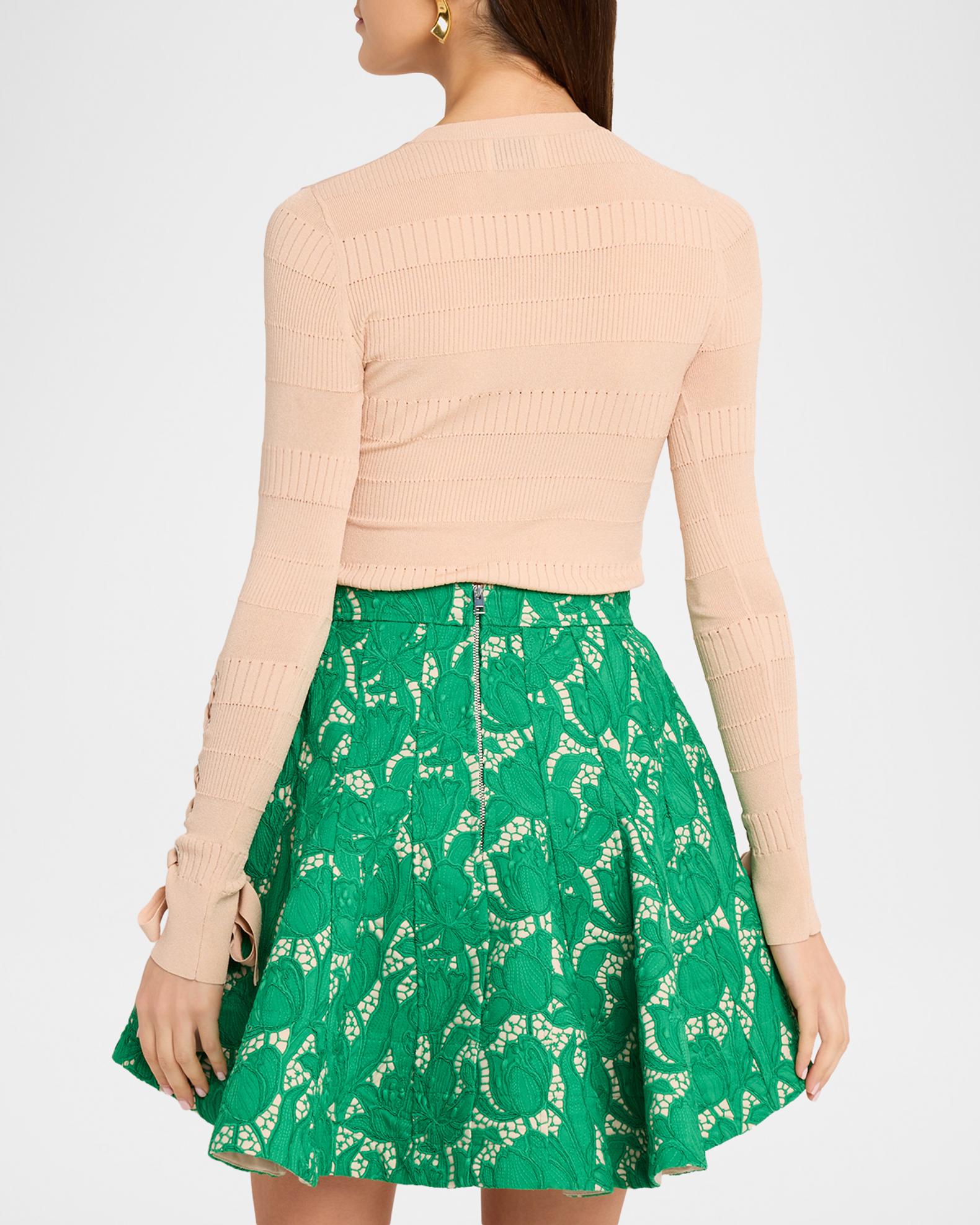 AKNVAS Jean Knit Top with Lace-Up Cuffs | Neiman Marcus