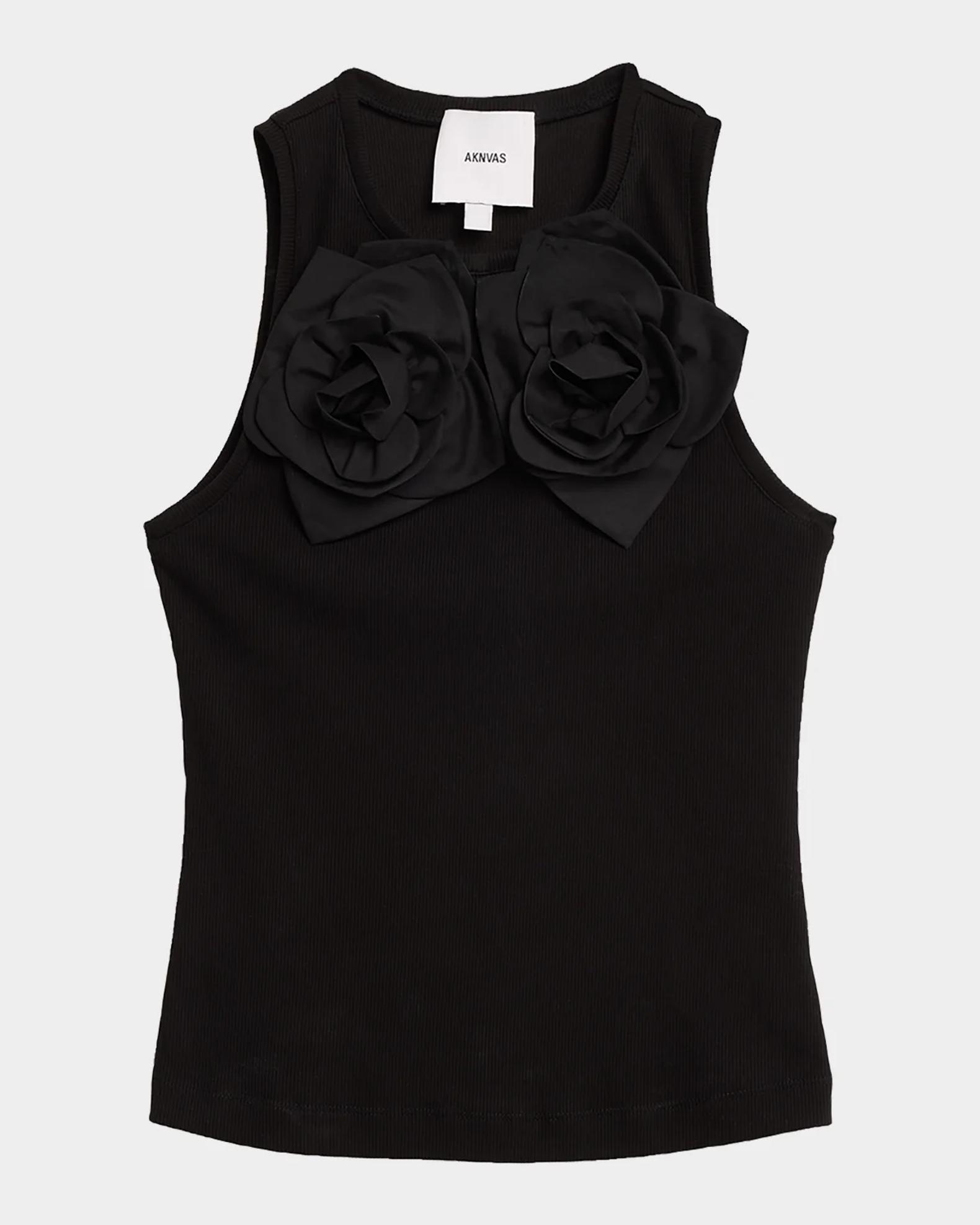 AKNVAS Camille 3D Flower Tank Top | Neiman Marcus