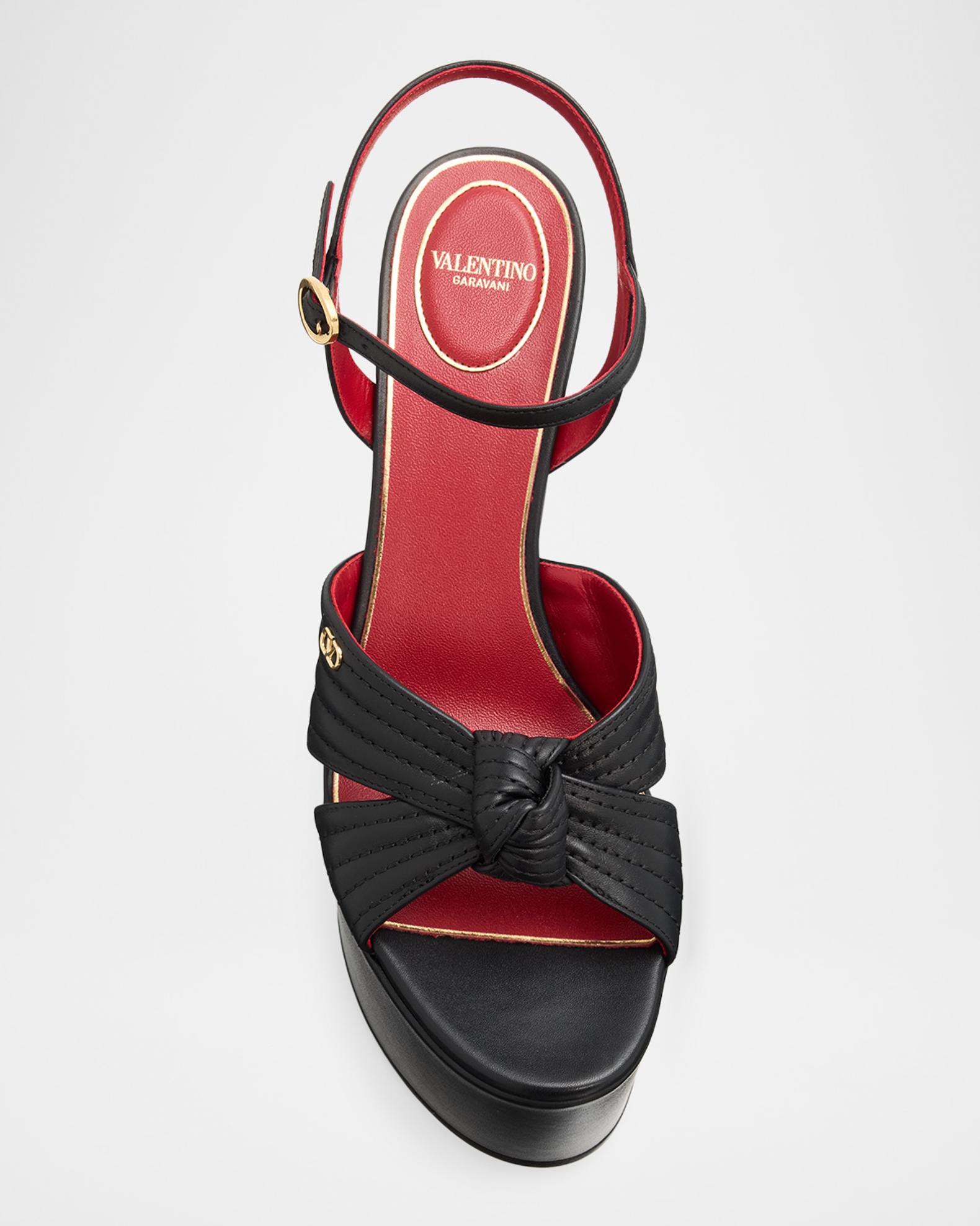 Valentino Garavani 125mm Crashers Leather Platform Sandals | Neiman Marcus