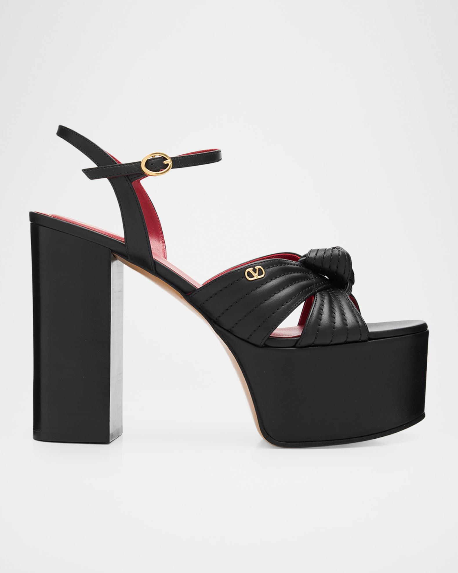 Valentino Garavani 125mm Crashers Leather Platform Sandals
