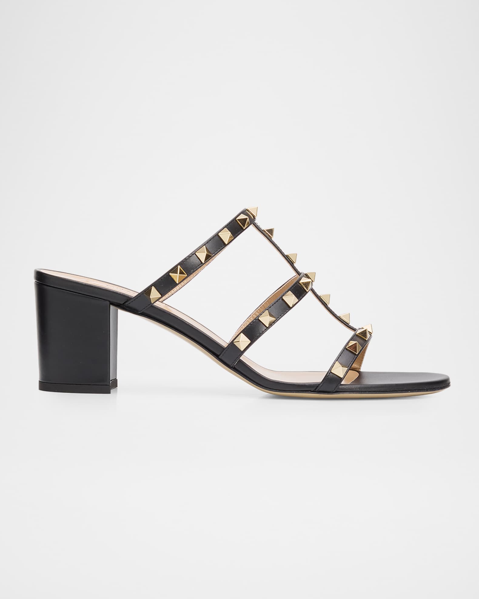 Valentino Garavani 60mm Rockstud Leather Sandals | Neiman Marcus