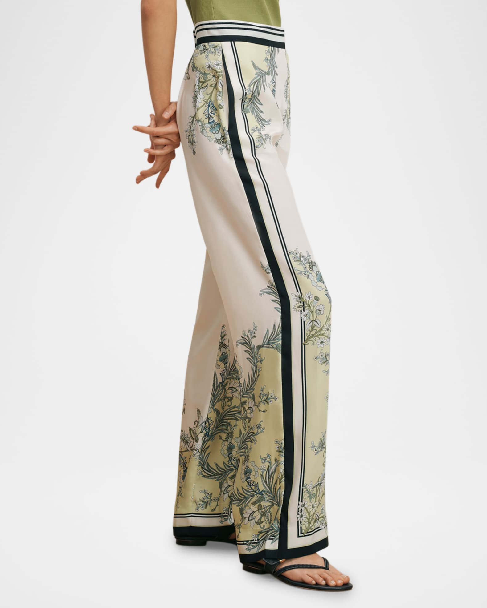 Veronica Beard Grigore Satin Wide-Leg Pants | Neiman Marcus