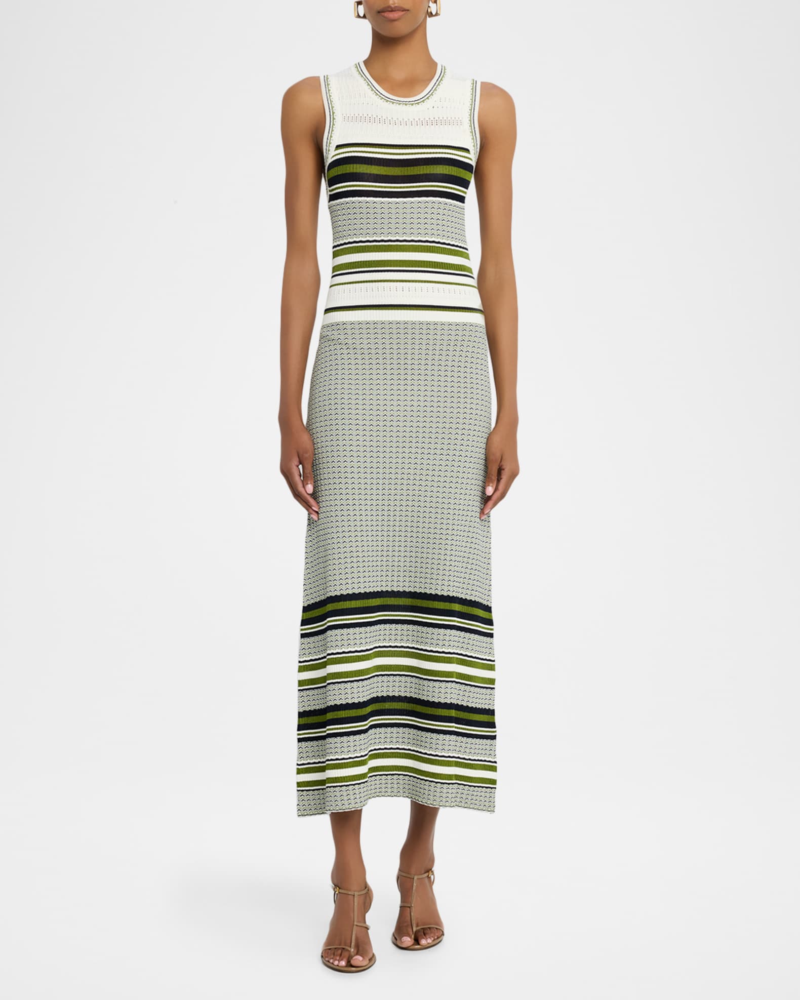 Veronica Beard Women's Dawna Knit Dress - Gray - Size S - Navy/Cactus