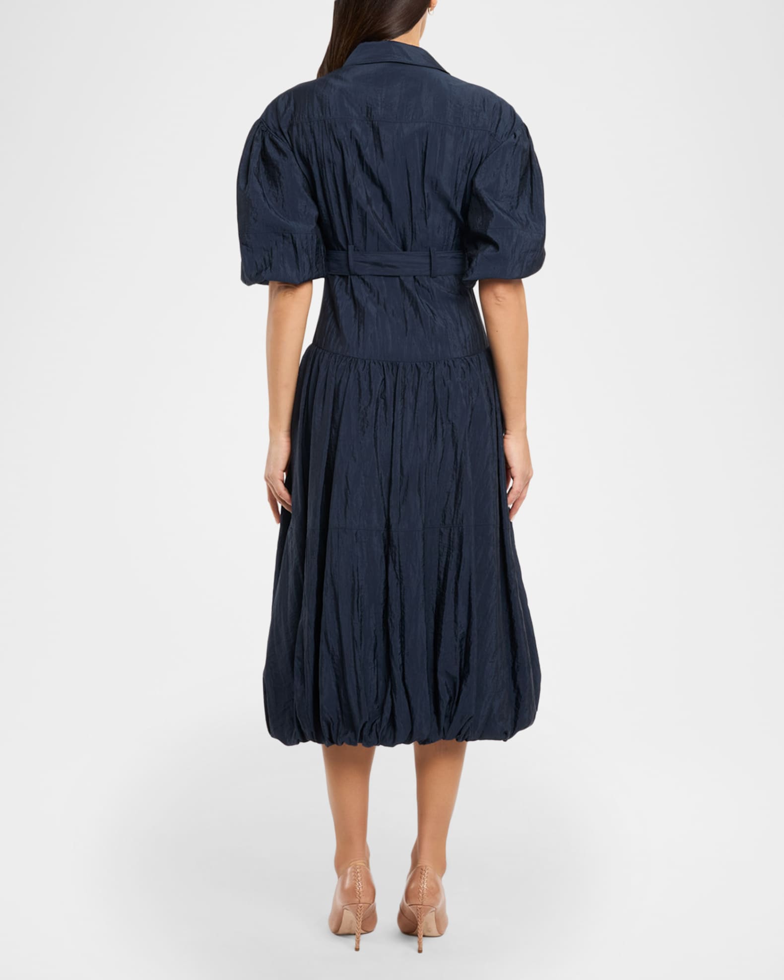 Daliah Belted Bubble Midi Dress | Neiman Marcus