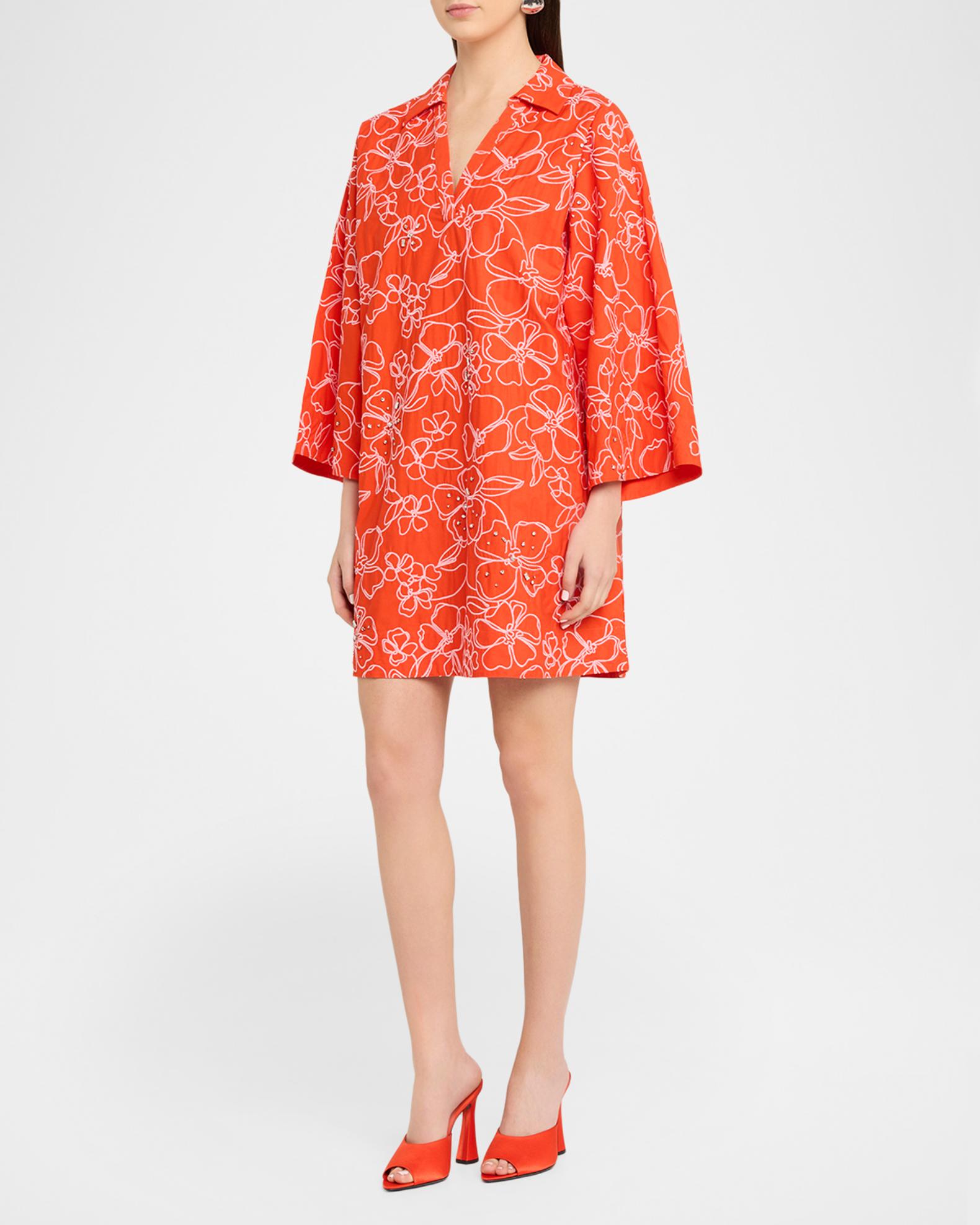 cotton kaftan short dress By Anthropologie Eyelet Cotton Kaftan Mini Dress