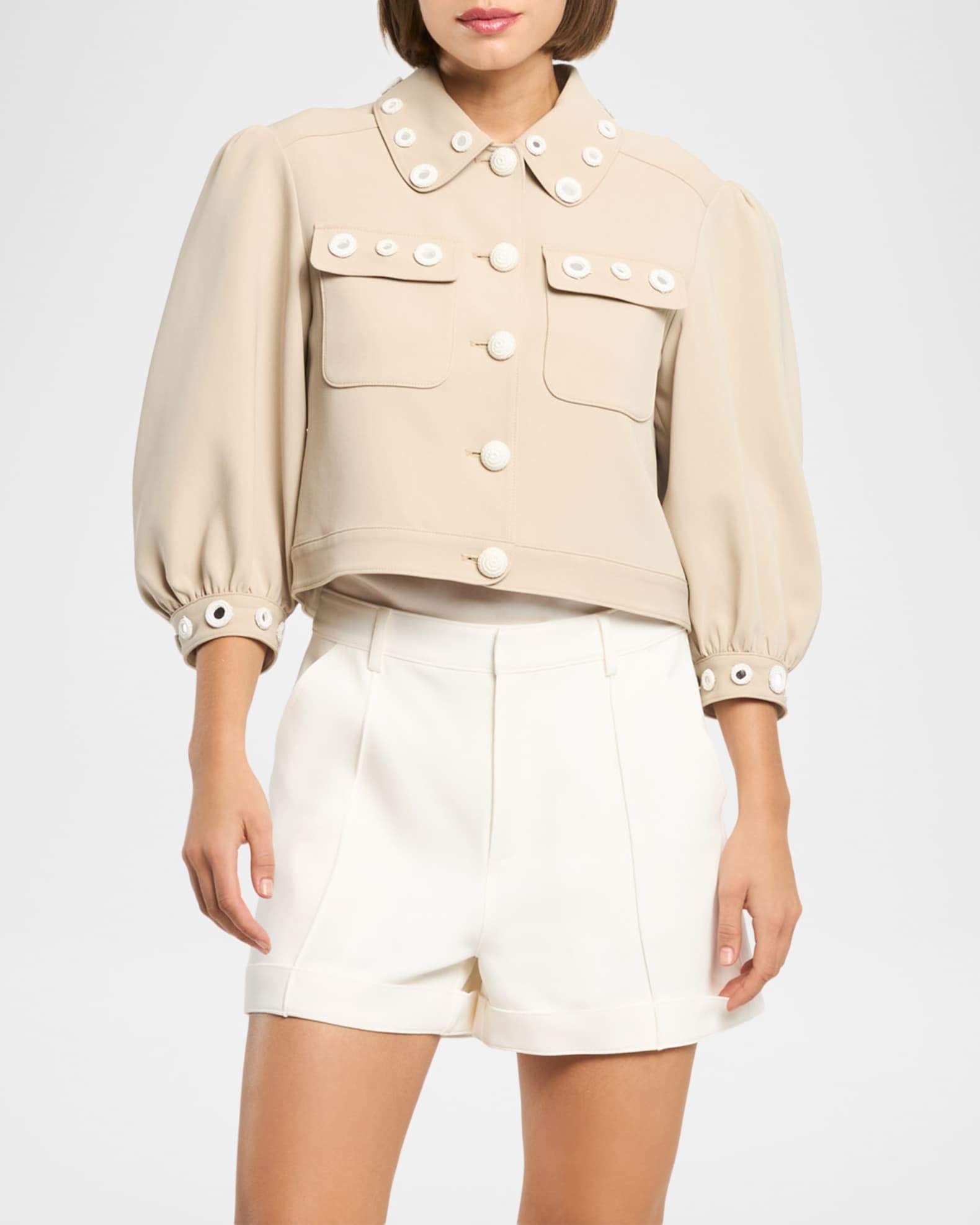 Cinq a Sept Gilliana Crochet Mirror Jacket | Neiman Marcus
