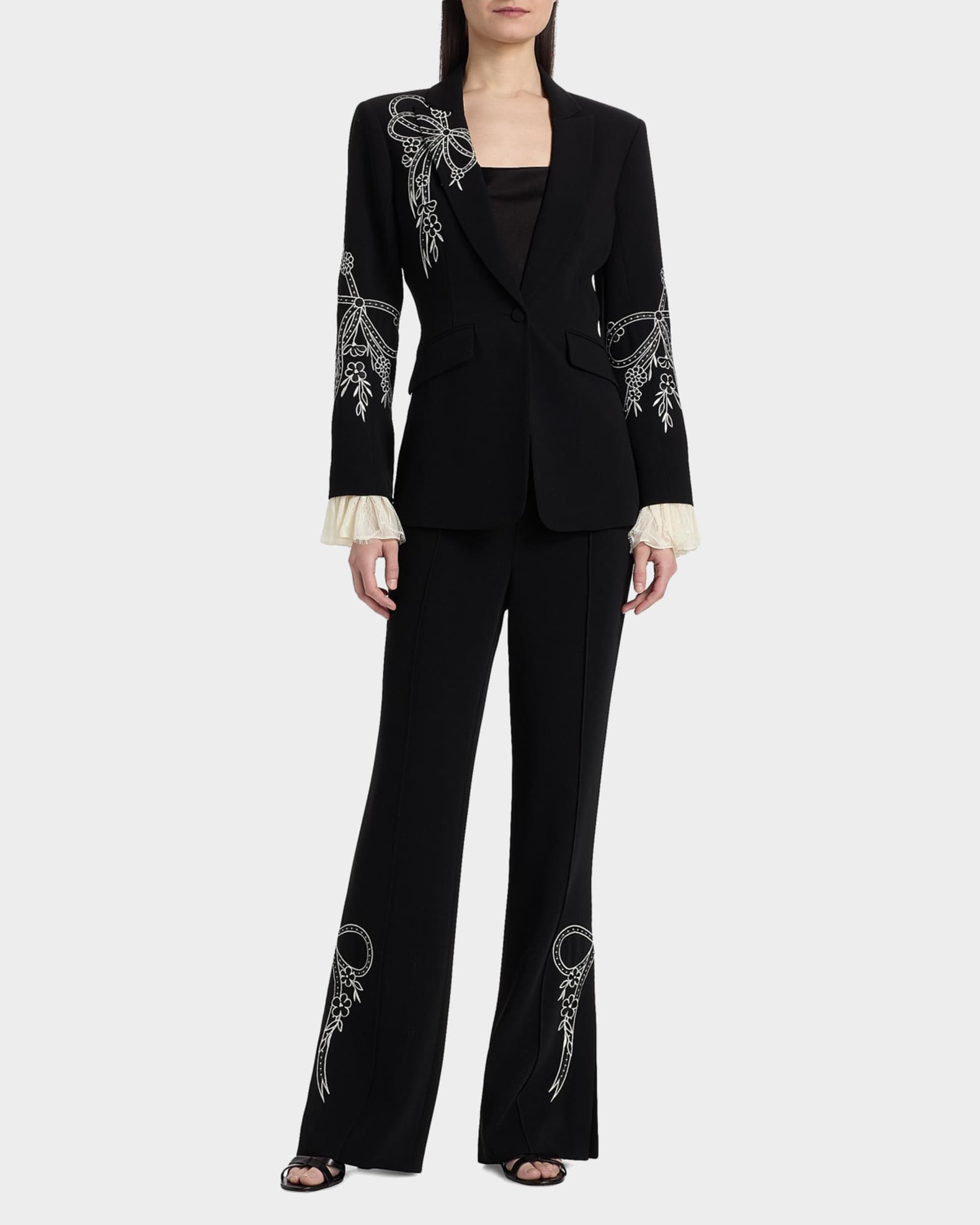 Cinq a Sept Abeline Cascading Ribbon Pants | Neiman Marcus