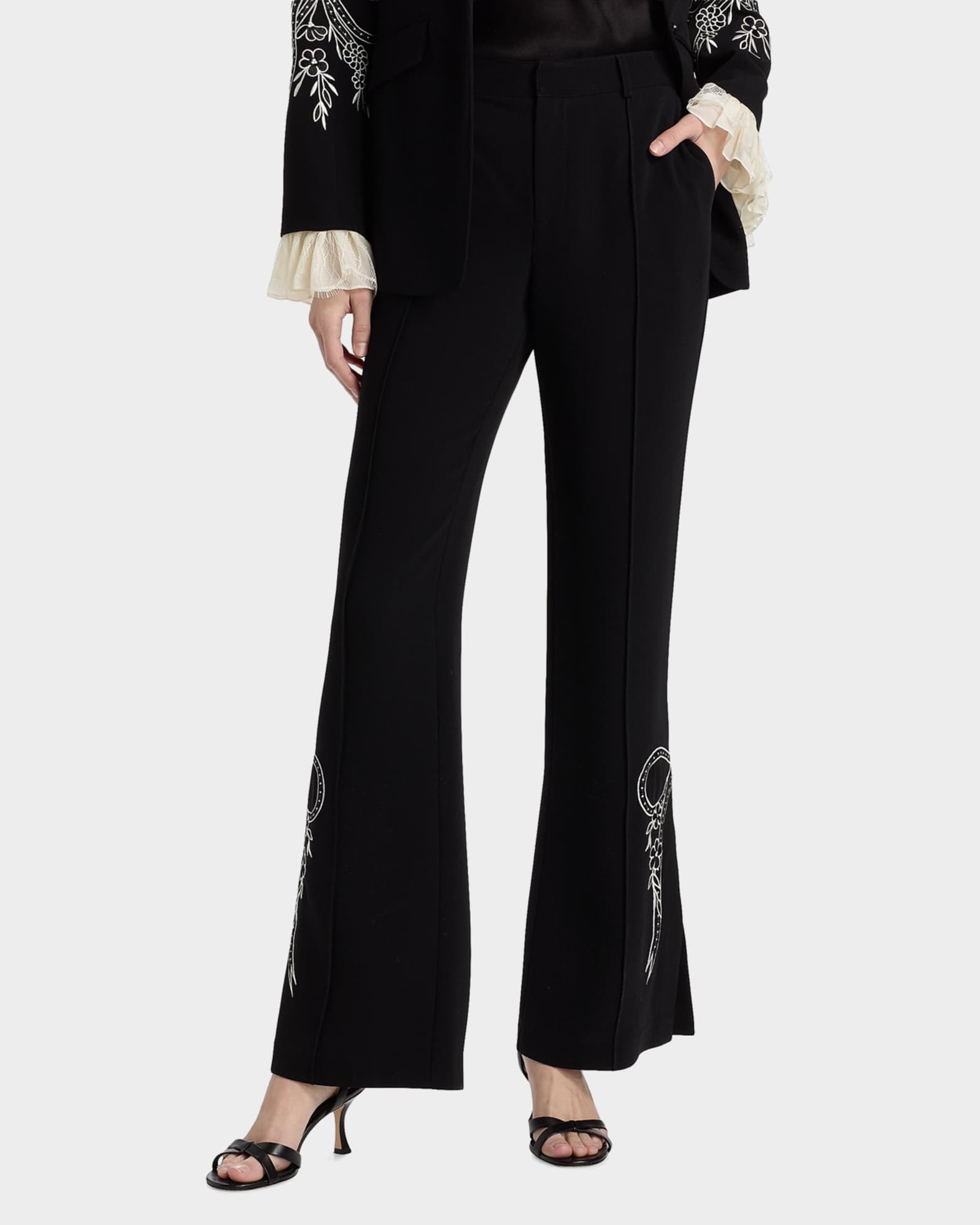 パンツ Highwaist ribbon pants andmary Cinq a Sept Abeline Cascading Ribbon Pants | Neiman Marcus