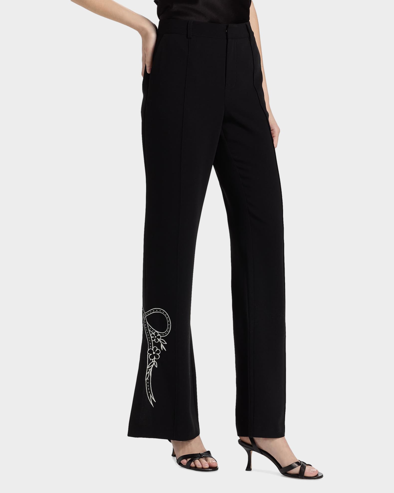Cinq a Sept Abeline Cascading Ribbon Pants | Neiman Marcus