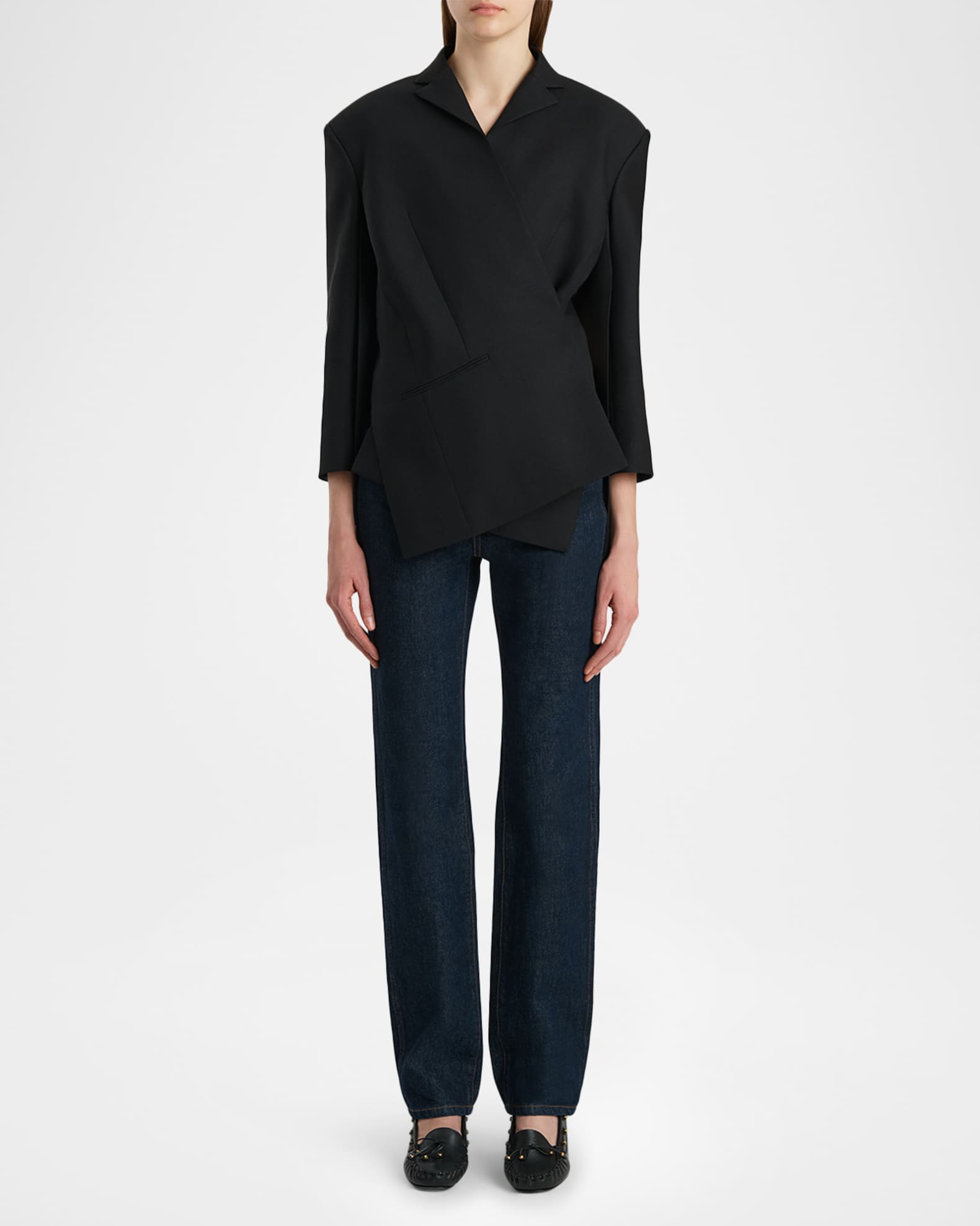 Khaite Palto Wrap Blazer Jacket | Neiman Marcus