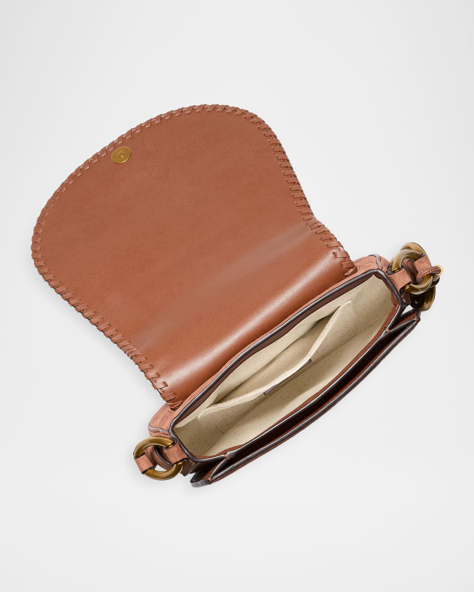 MICHAEL Michael Kors Josie Medium Whipstitched Suede Saddle Bag
