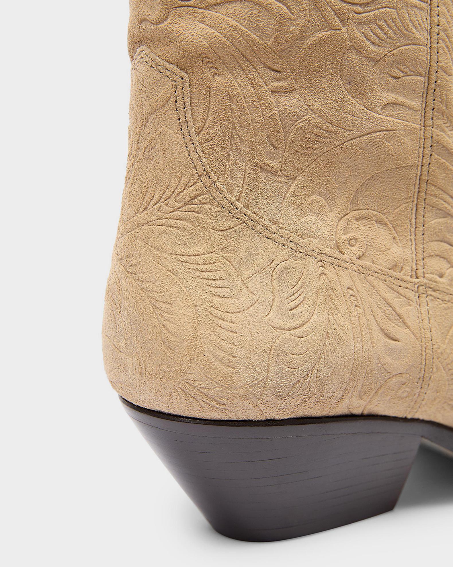 Isabel Marant Duerto Embossed Suede Cowboy Boots | Neiman Marcus
