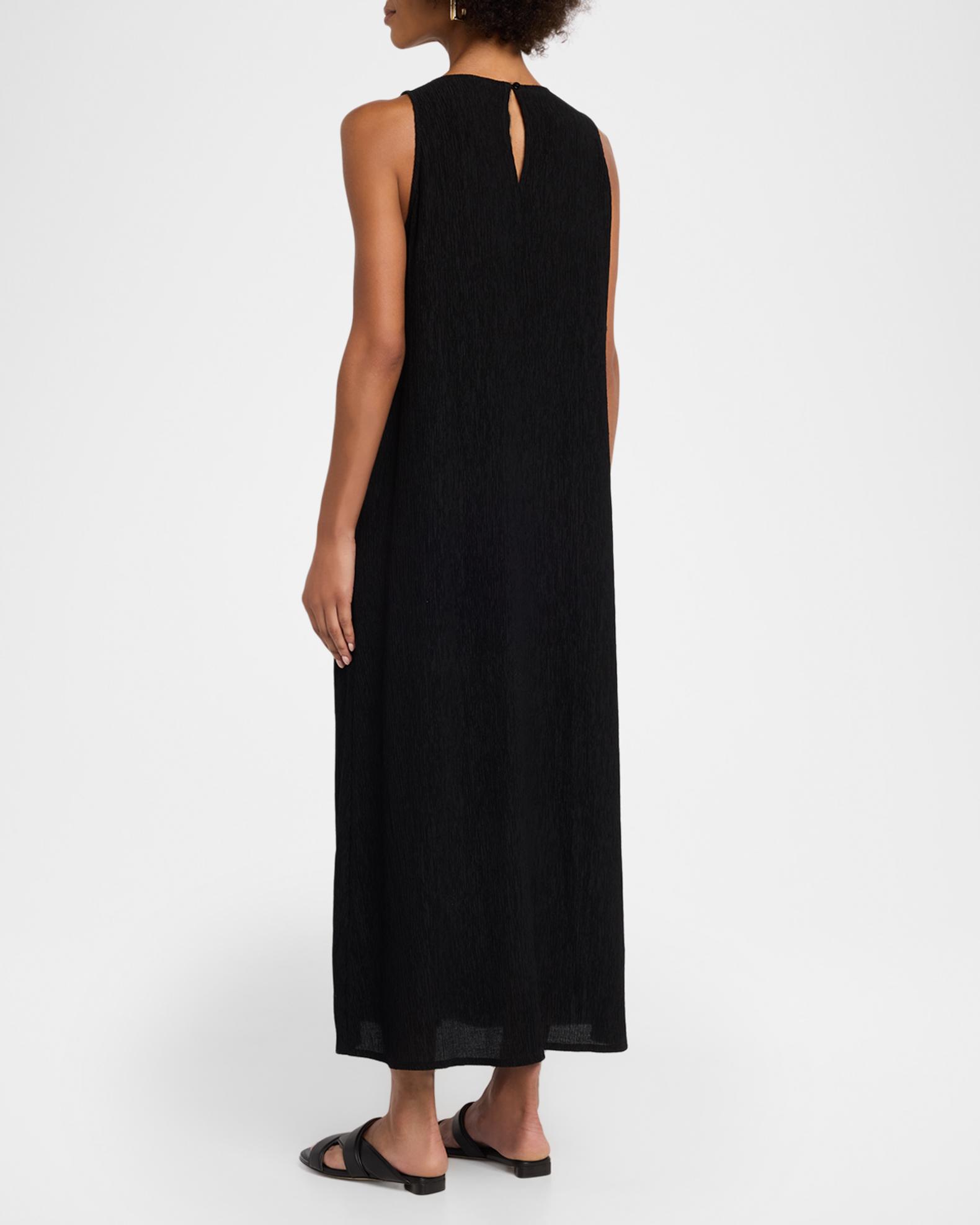 Eileen Fisher Women's Texture Sleeveless Maxi Dress - Black