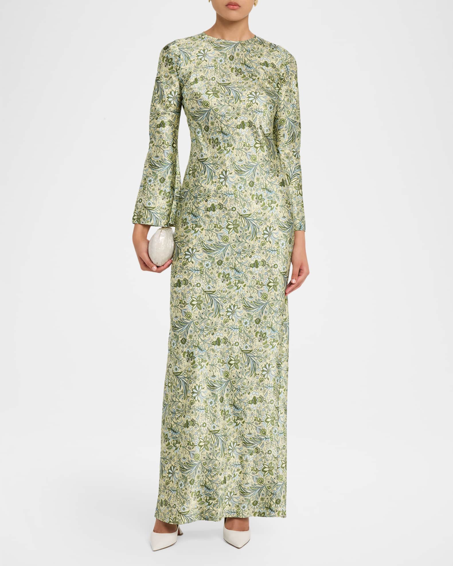 Veronica Beard Gemma Floral Long-Sleeve Maxi Dress | Neiman Marcus