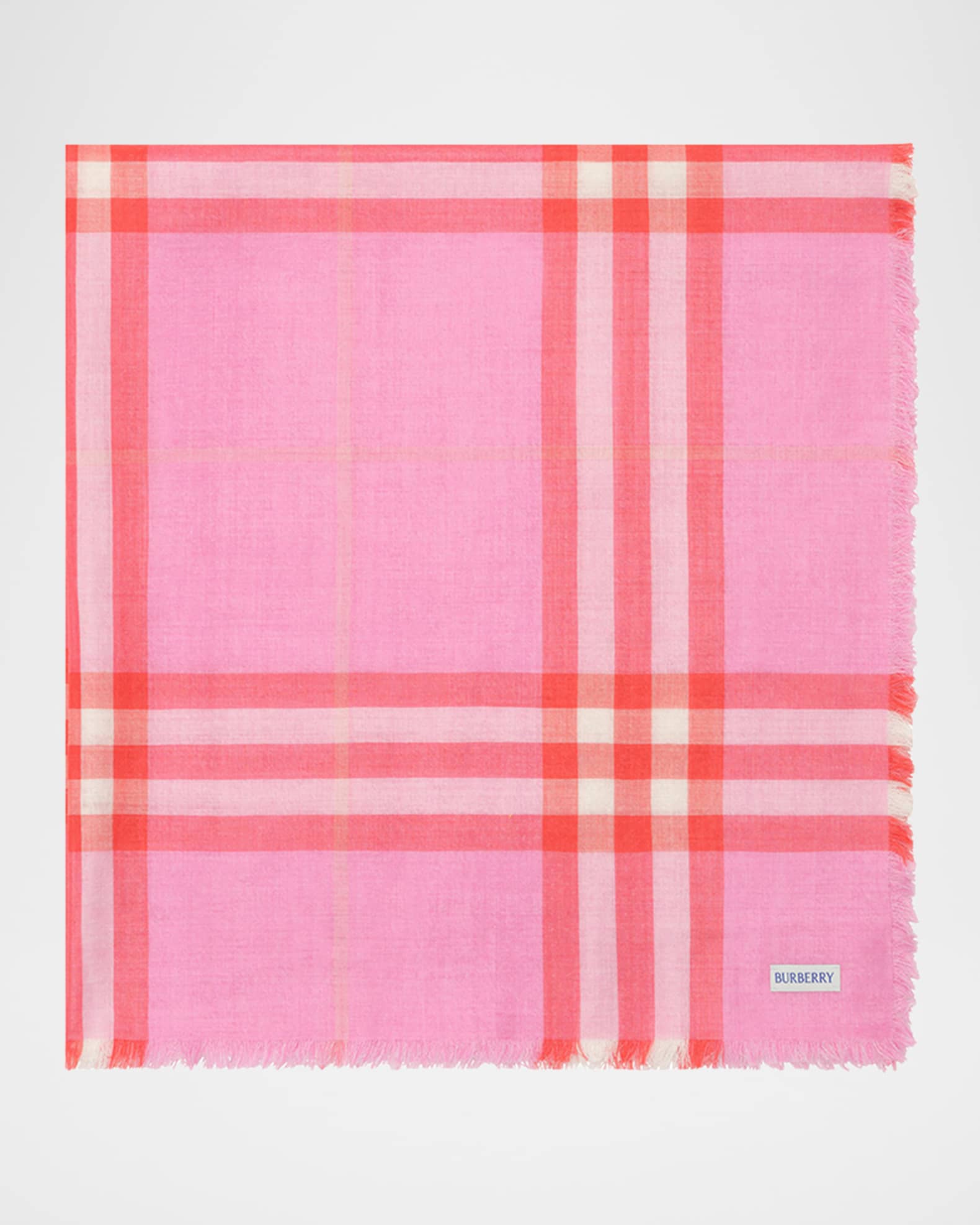 Burberry Reversible Check Wool Silk Scarf | Neiman Marcus