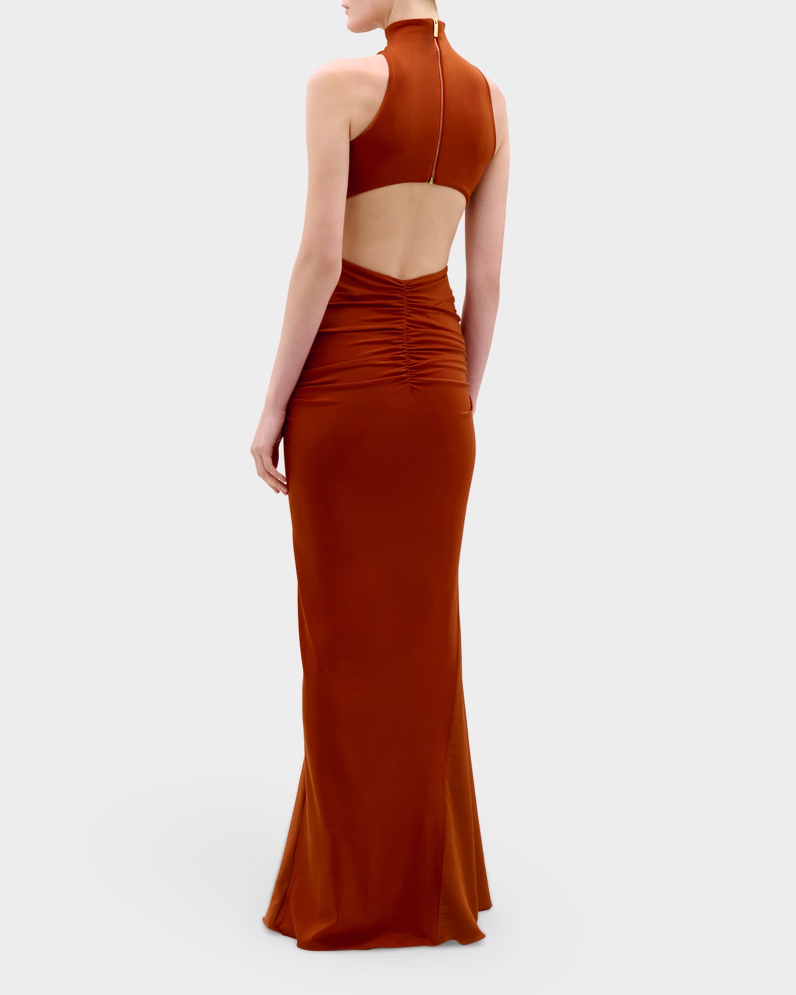 silvia tcherassi brown dress Silvia Tcherassi Lais Draped long-sleeve Maxi Dress | Brown