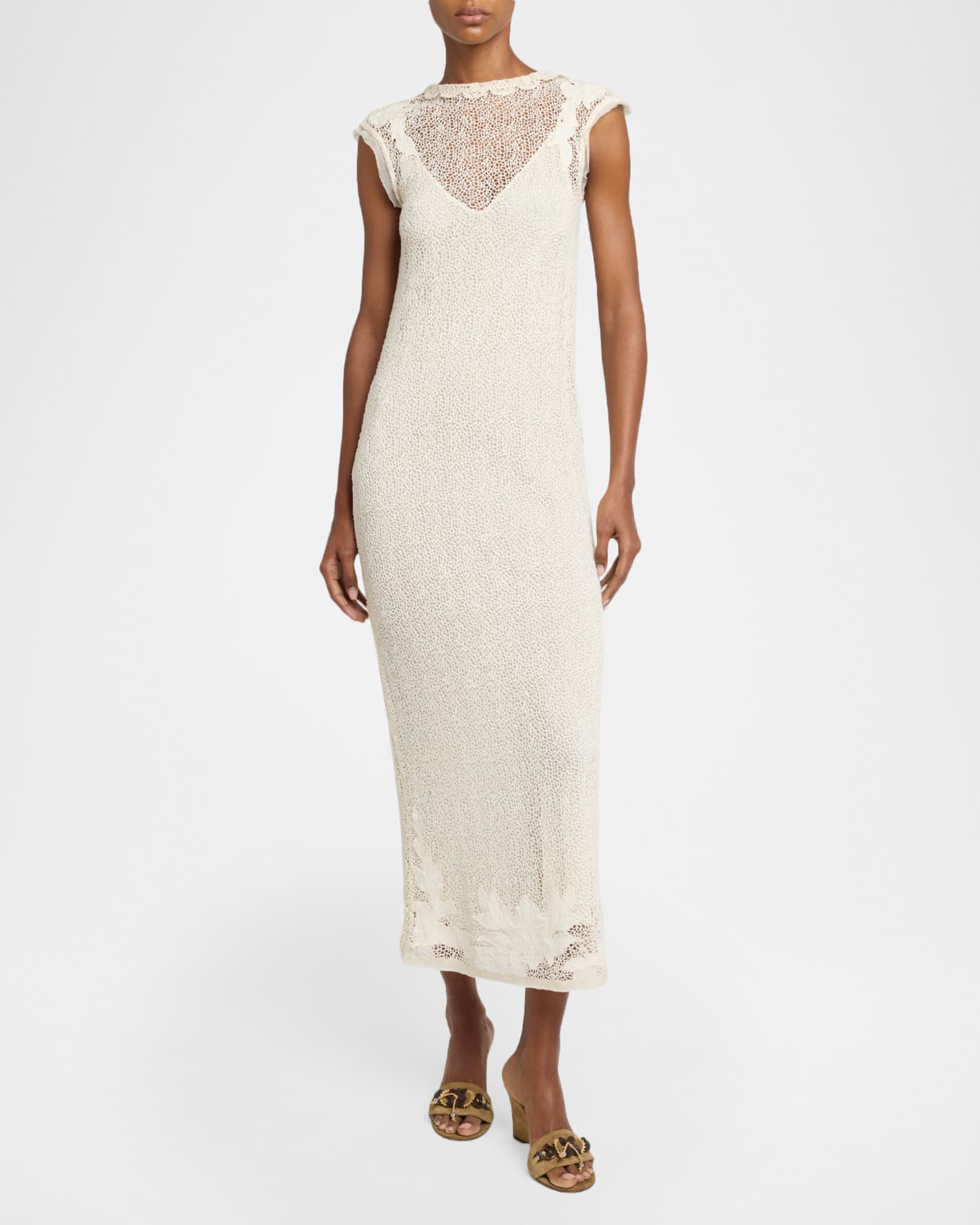 Isabel Marant Delvine Crochet Lace Midi Dress | Neiman Marcus