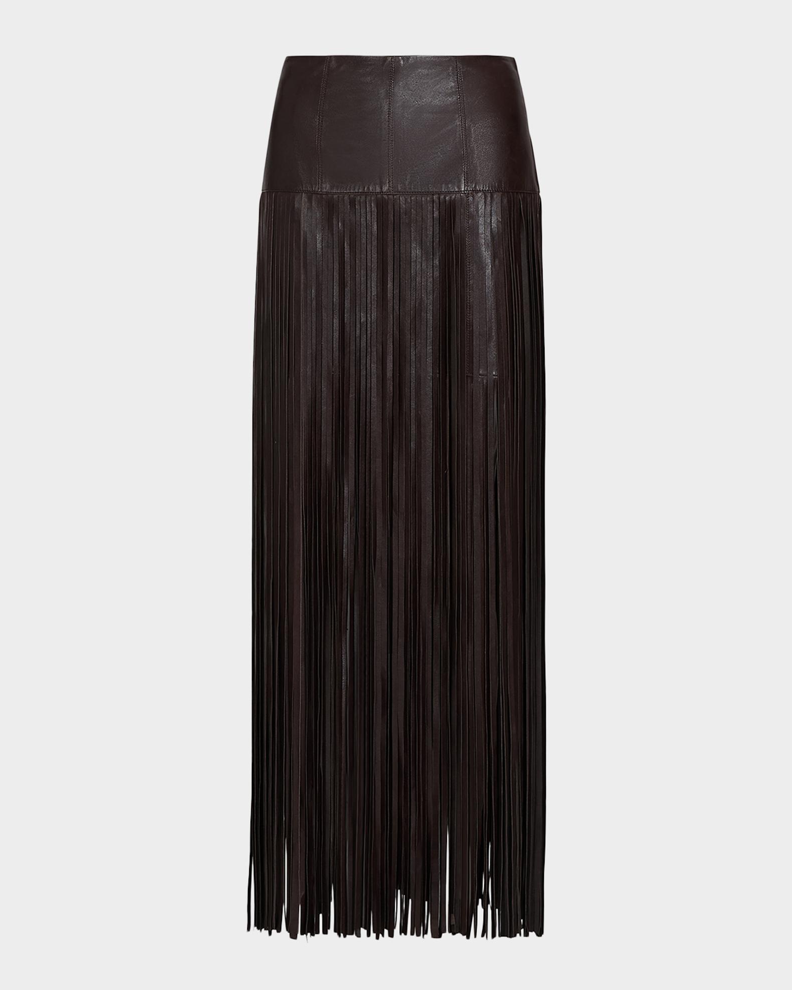 TWP Tangled Up Fringe Leather Skirt | Neiman Marcus