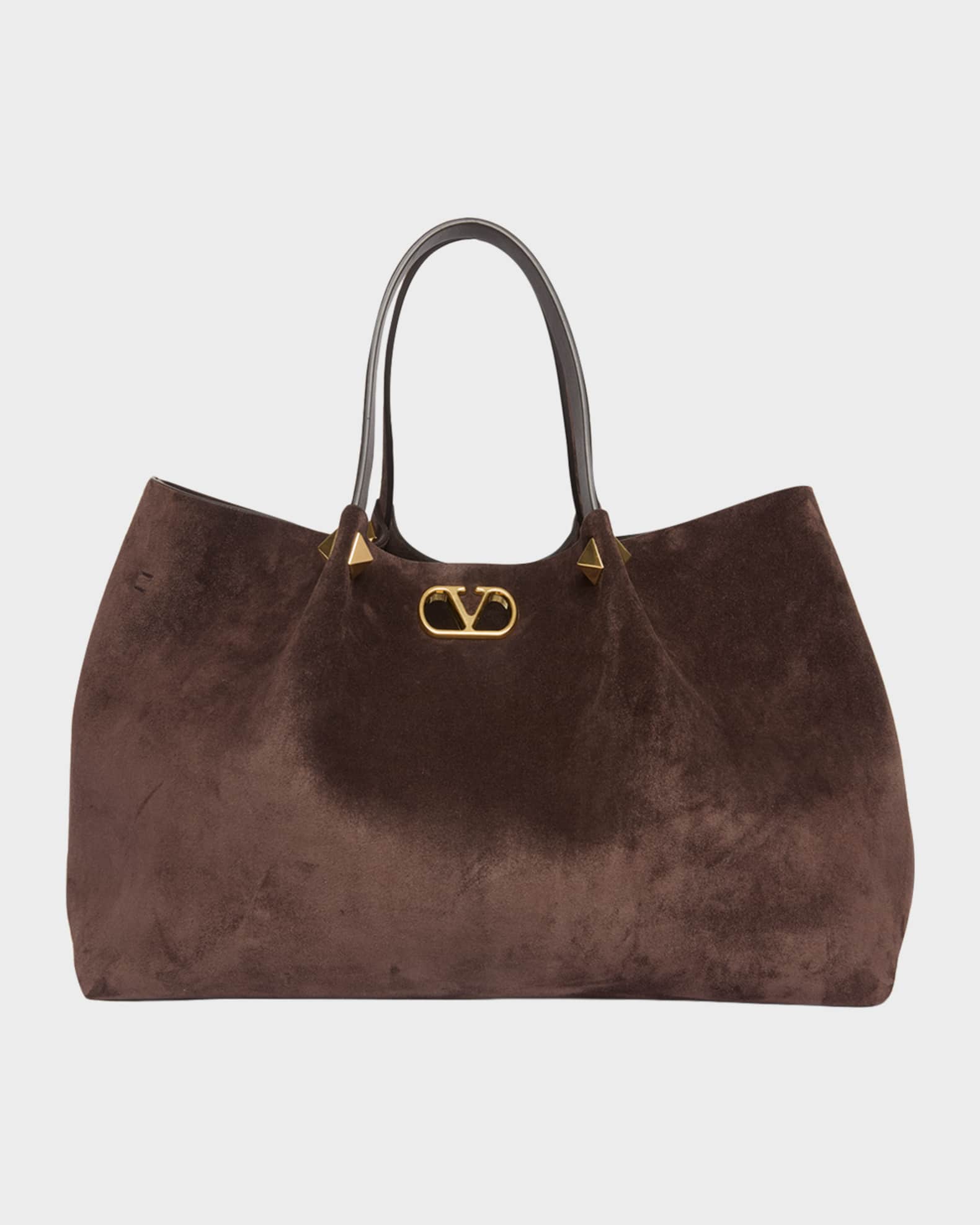 Valentino Garavani Large Rockstud Suede Shopping Tote Bag | Neiman