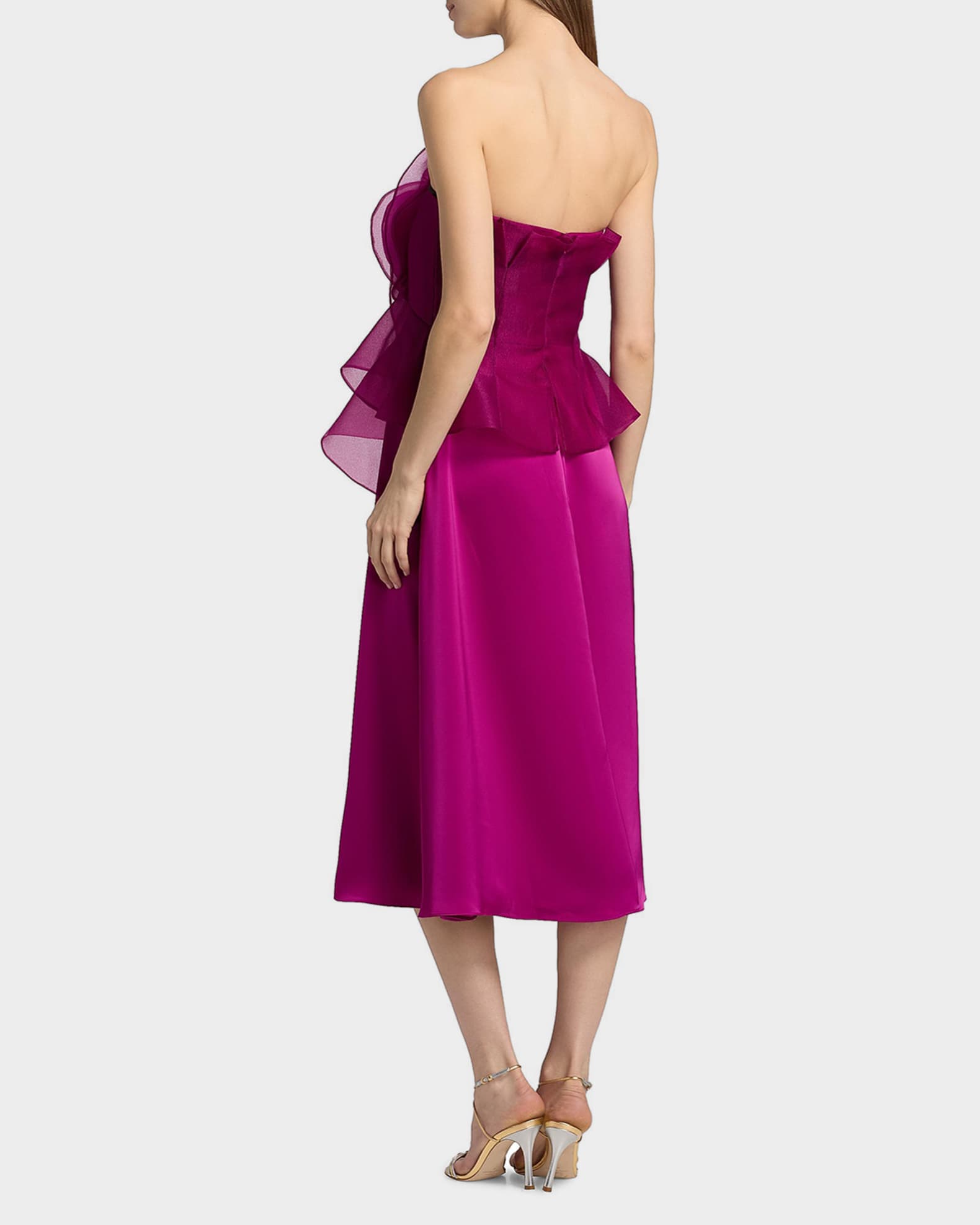 Theia Victoria Draped Rose Cocktail Dress | Neiman Marcus