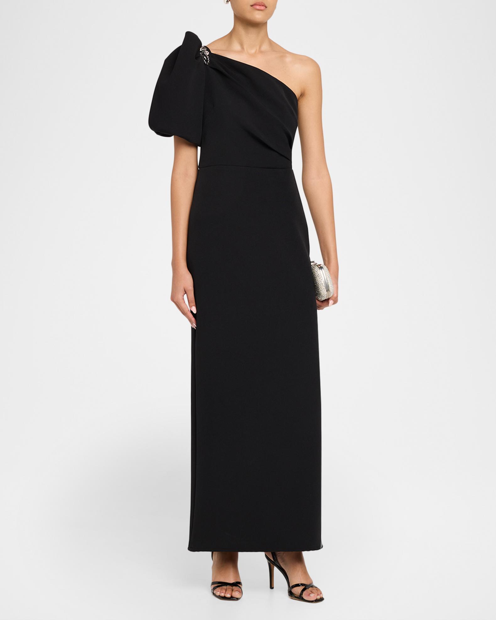 shoshanna evening dresses Shoshanna Women's Tayla Lace-Trimmed Trumpet Gown - Jet