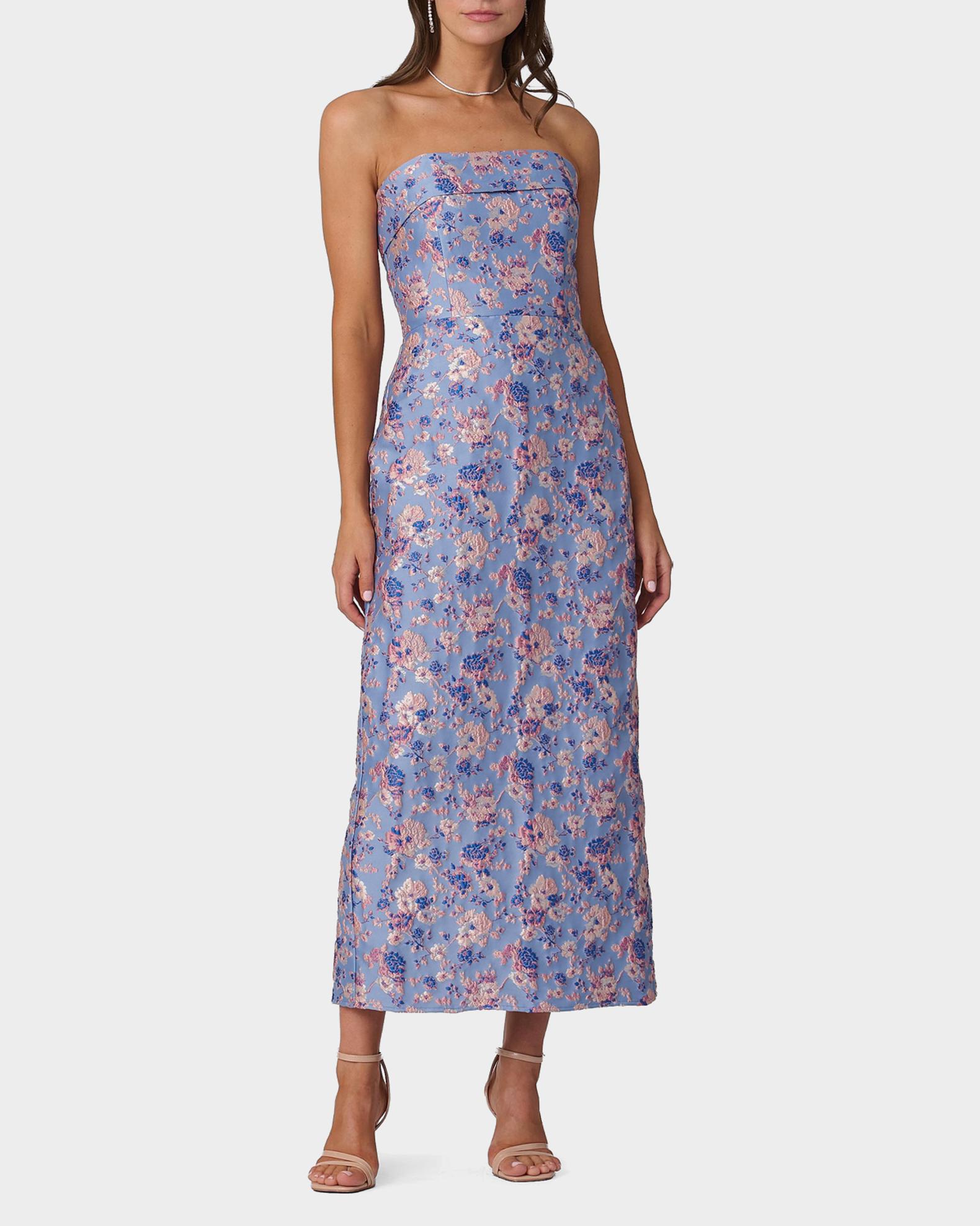shoshanna miller strapless embroidered lace a line midi dress Shoshanna Miller Strapless Embroidered Lace Midi Dress Pink 0 Anthropologie  New