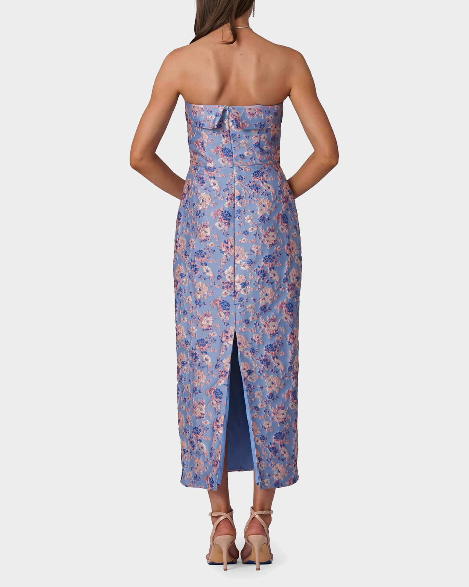 knee length dresses for ladies Callie Trapeze Back Cut Out Midi Dress