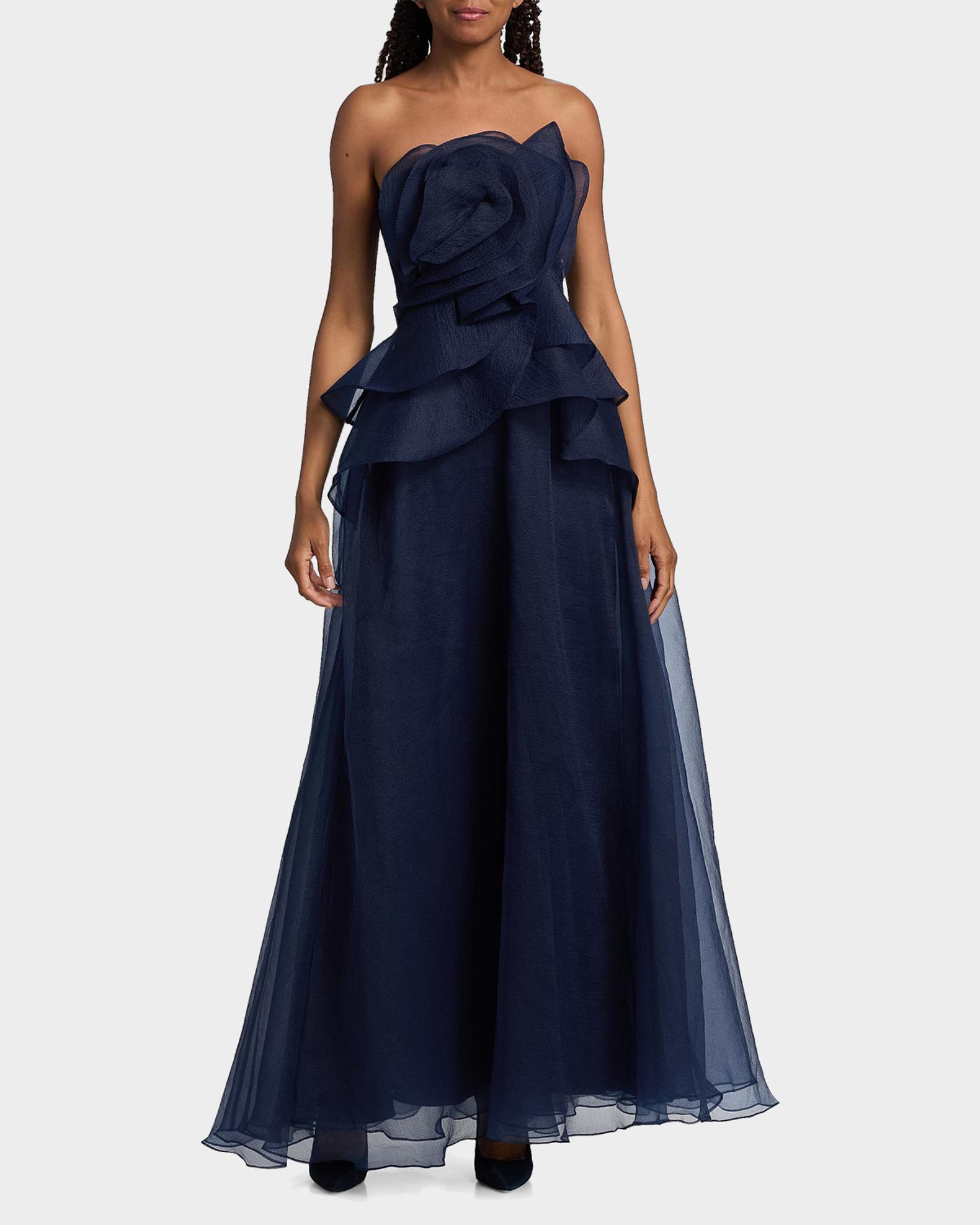 Theia Gilda Draped Rose Gown - Nautical Navy