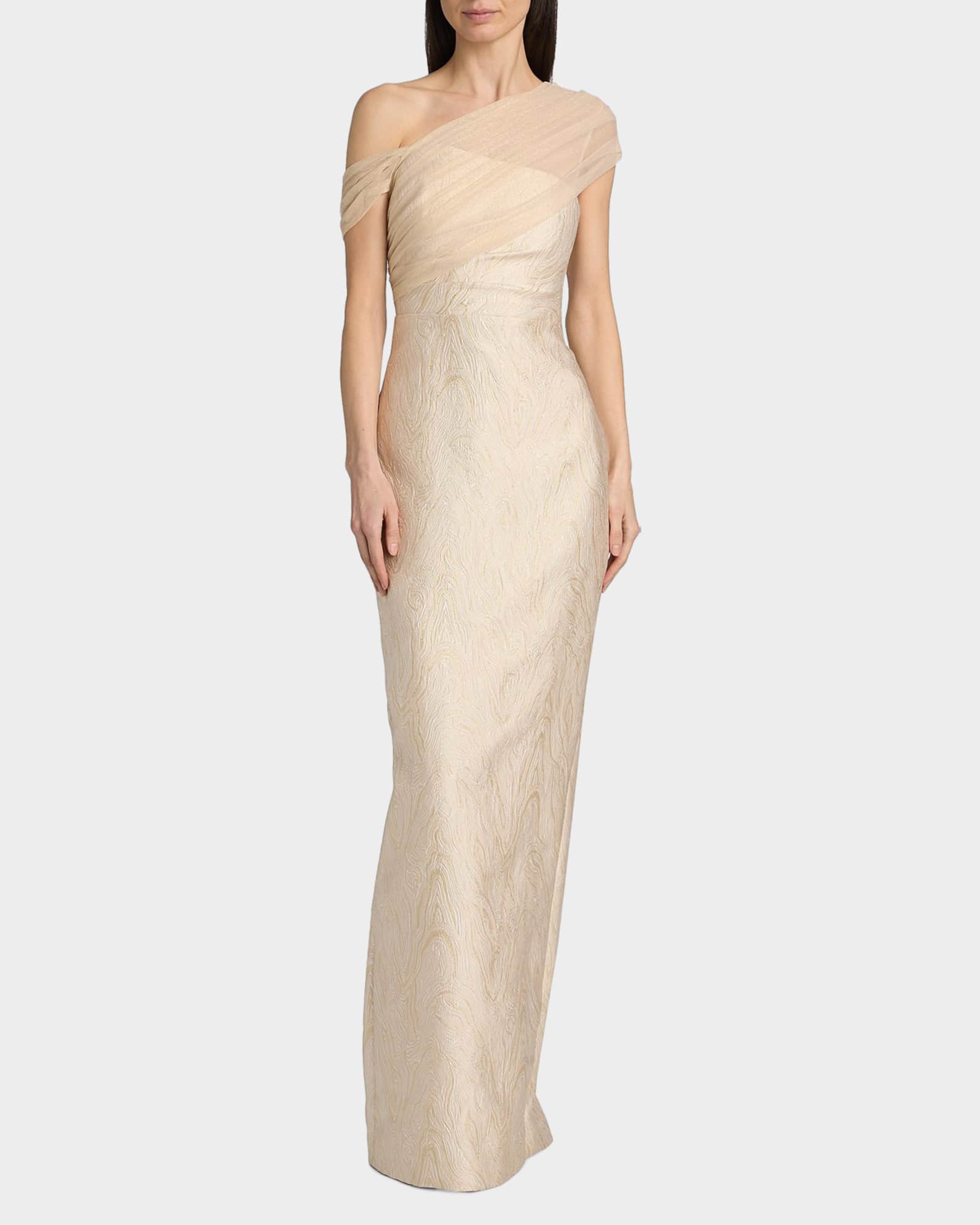 green emerald velvet dress Zara Gathered Maxi Dress-GOLD / 4 main image 1